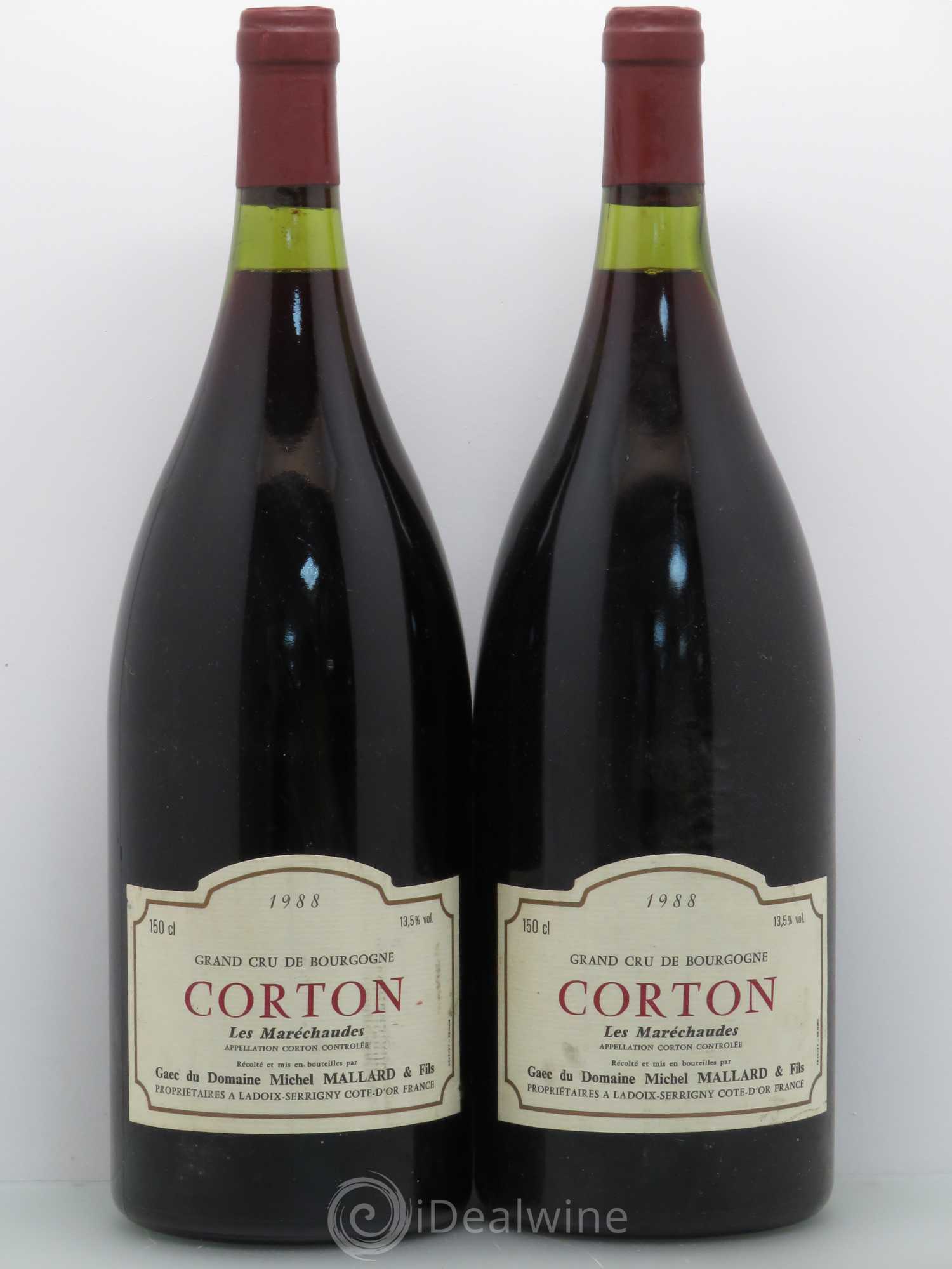 Corton Grand Cru Les Maréchaudes - Michel Mallard 1988 - Posten von 2 Magnum - 0