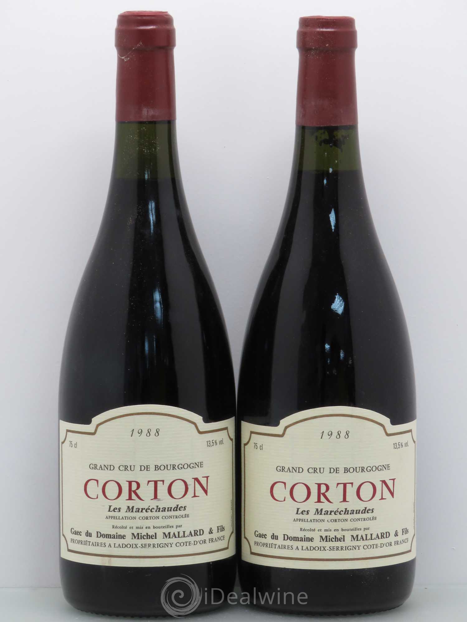 Corton Grand Cru Les Maréchaudes - Michel Mallard 1988 - Posten von 2 Flaschen - 0