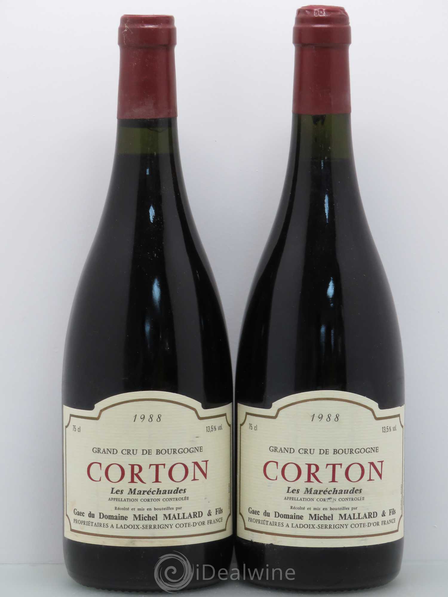 Corton Grand Cru Les Maréchaudes - Michel Mallard 1988 - Posten von 2 Flaschen - 0