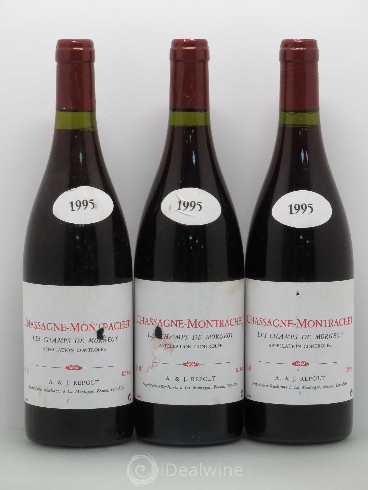 Chassagne-Montrachet Les Champs de Morgeot - Repolt (sans prix de réserve) 1995 - Posten von 3 Flaschen - 0