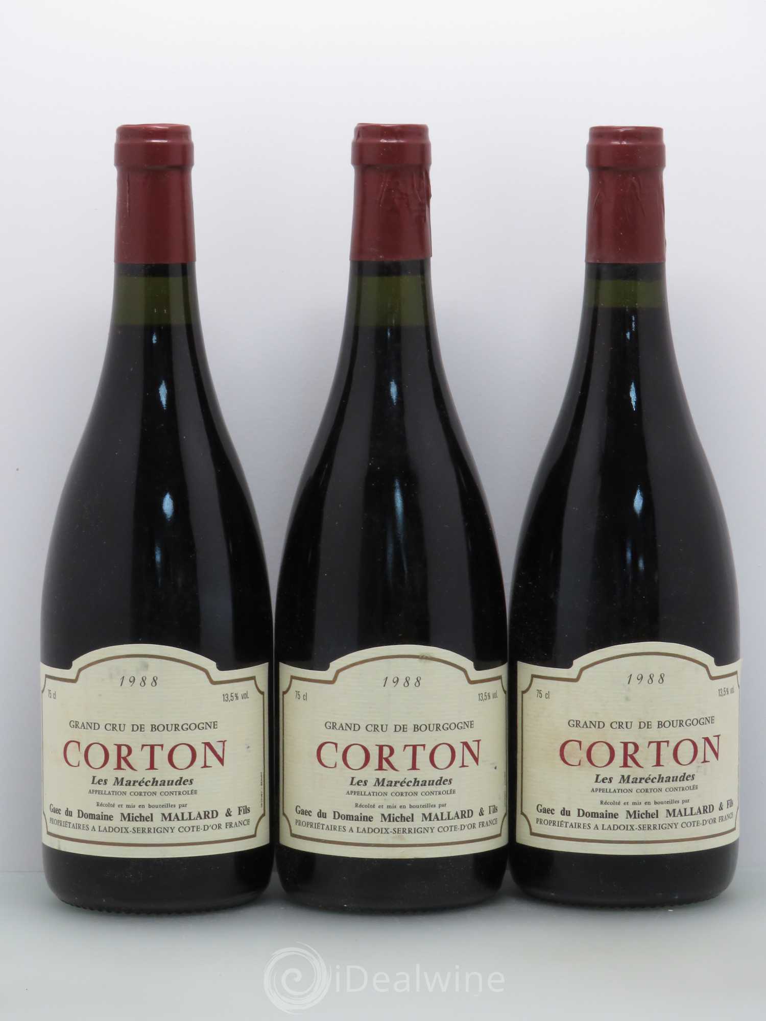 Corton Grand Cru Les Maréchaudes - Michel Mallard 1988 - Posten von 6 Flaschen - 2
