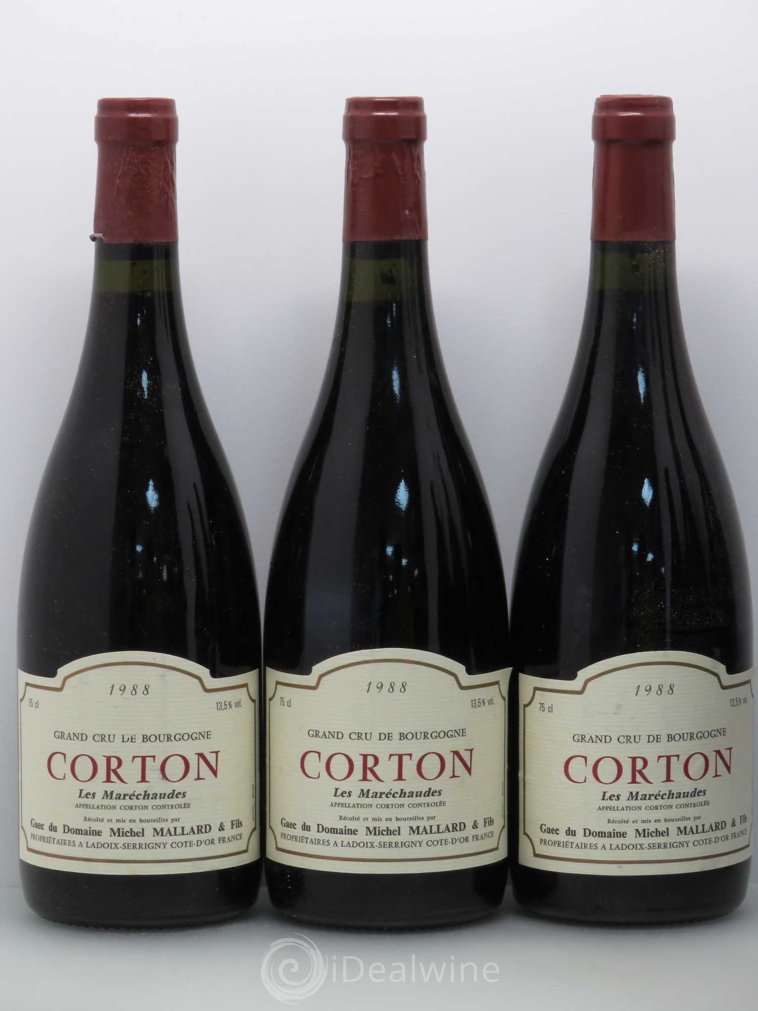 Corton Grand Cru Les Maréchaudes - Michel Mallard 1988 - Posten von 6 Flaschen - 1