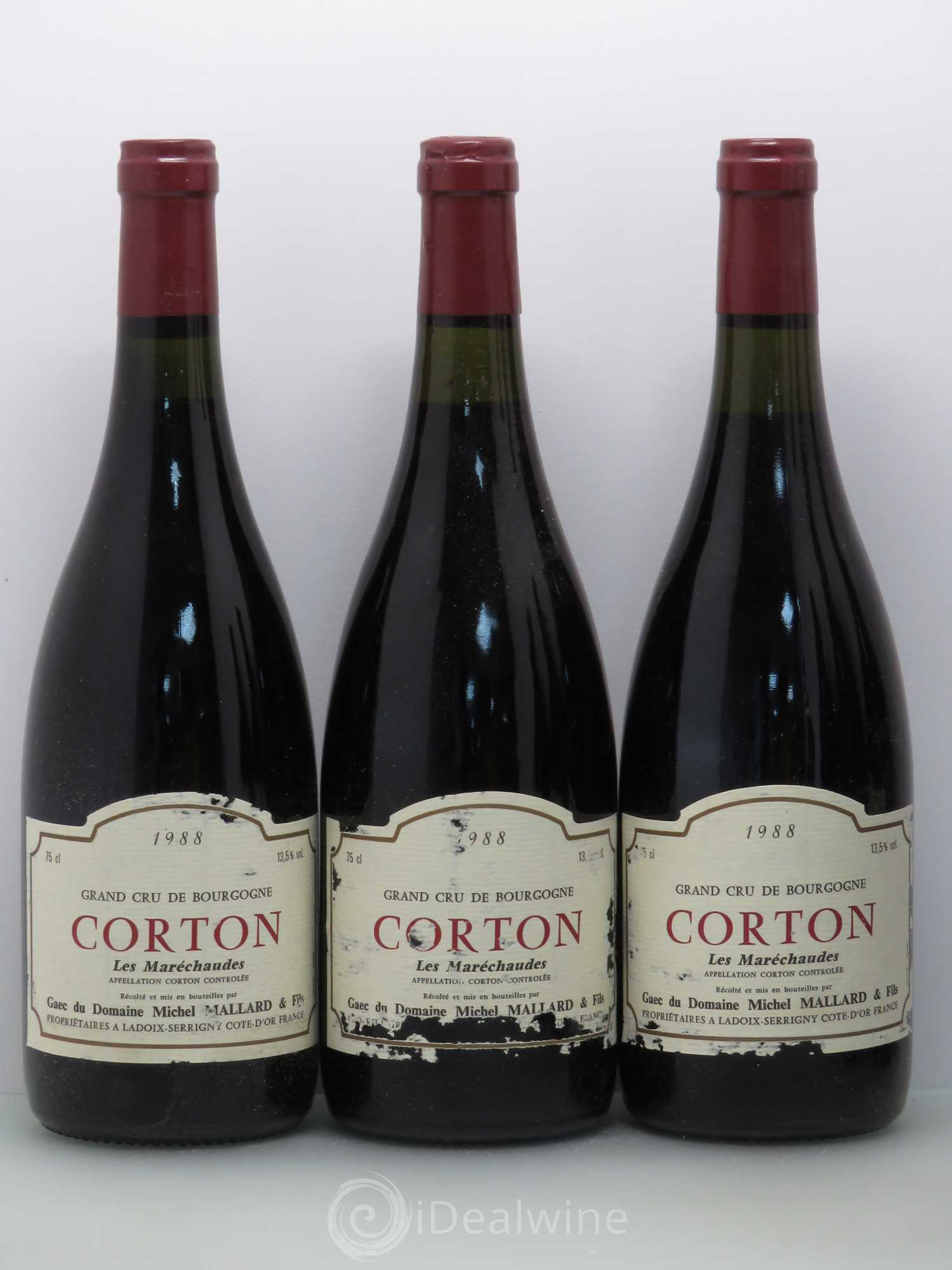 Corton Grand Cru Les Maréchaudes - Michel Mallard 1988 - Posten von 12 Flaschen - 3