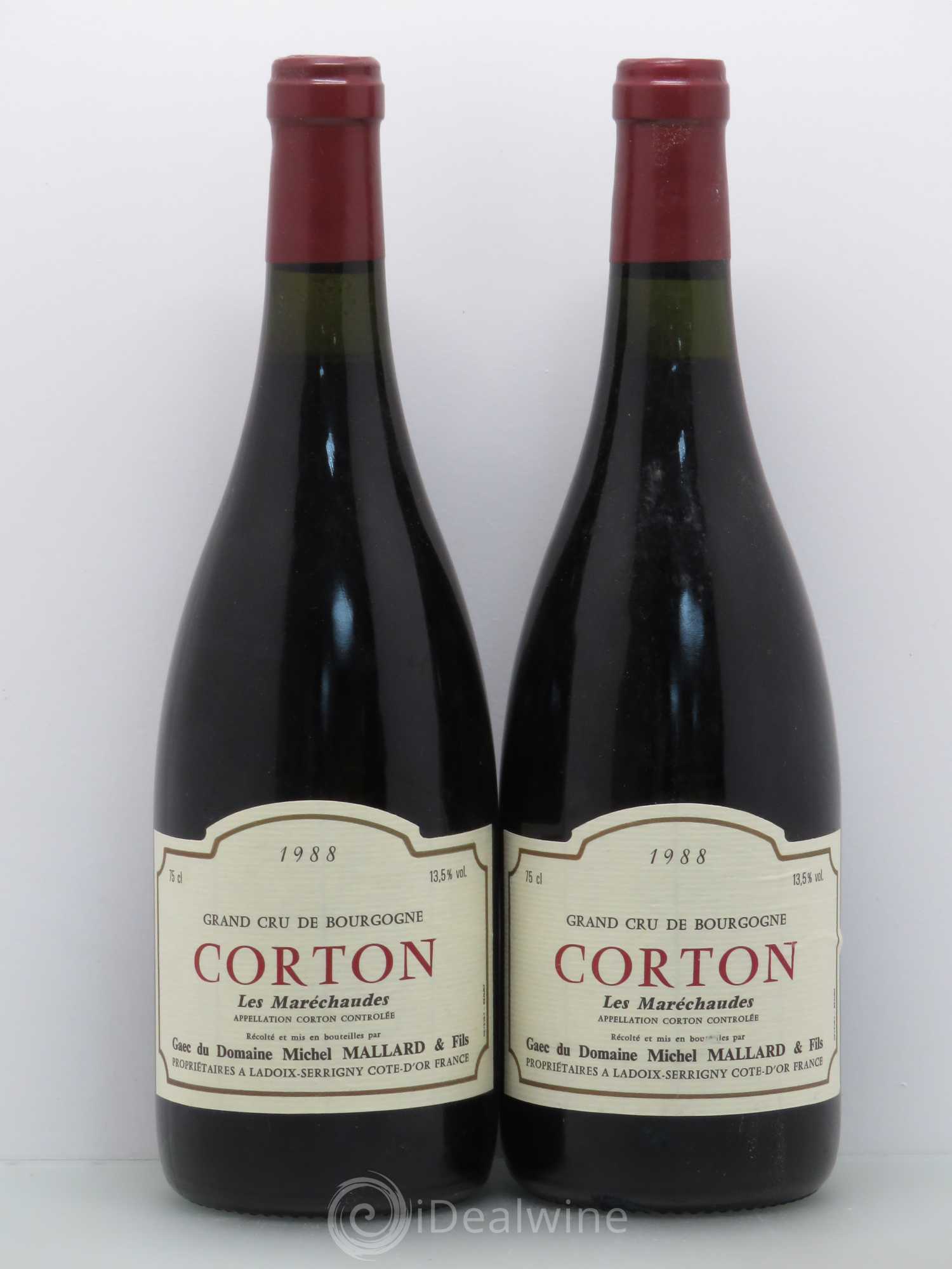 Corton Grand Cru Les Maréchaudes - Michel Mallard 1988 - Posten von 2 Flaschen - 0