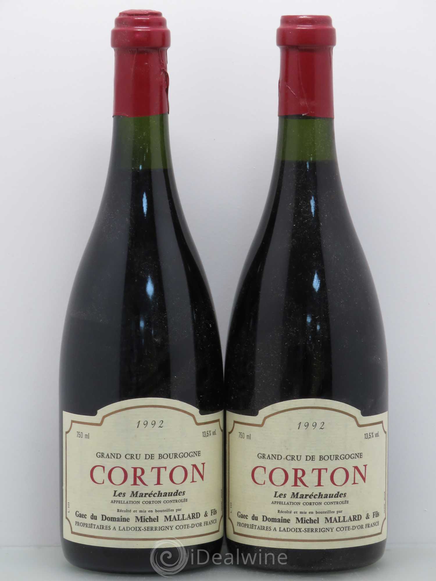 Corton Grand Cru Les Maréchaudes - Domaine Michel Mallard et fils 1992 - Posten von 2 Flaschen - 0