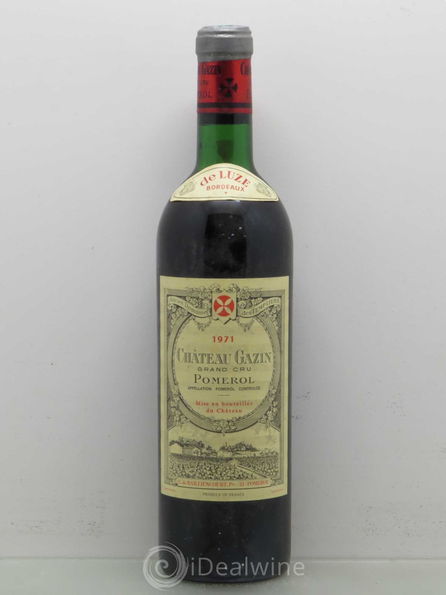 Château Gazin 1971 - Lot de 1 bouteille - 0