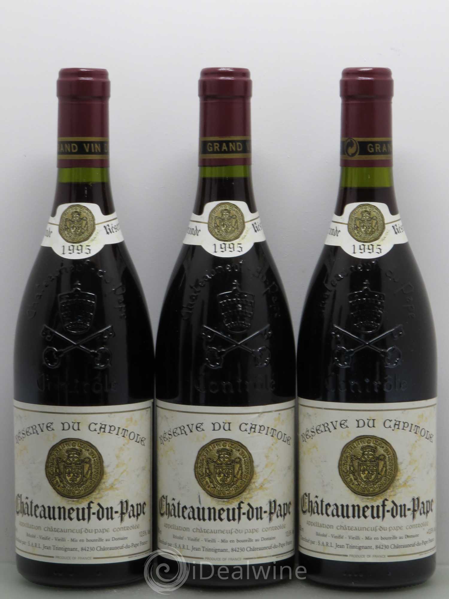 Châteauneuf-du-Pape Reserve du Capitole - Jean Trintignant 1995 - Posten von 6 Flaschen - 2