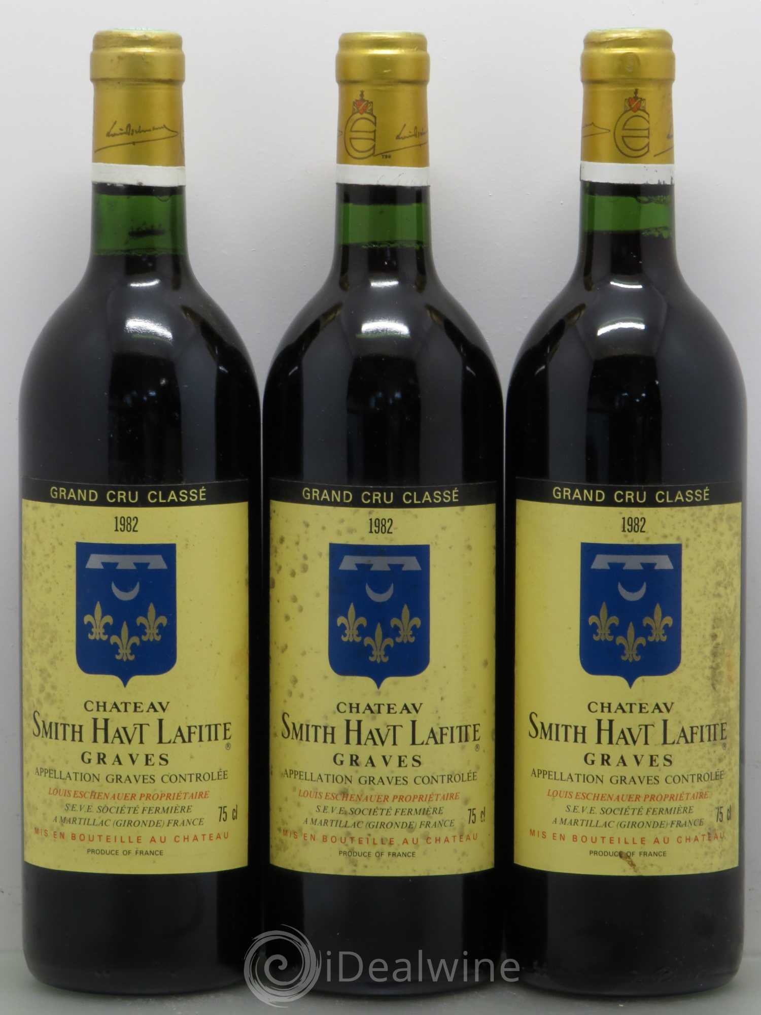 Château Smith Haut Lafitte Cru Classé de Graves 1982 - Lot de 3 bouteilles - 0