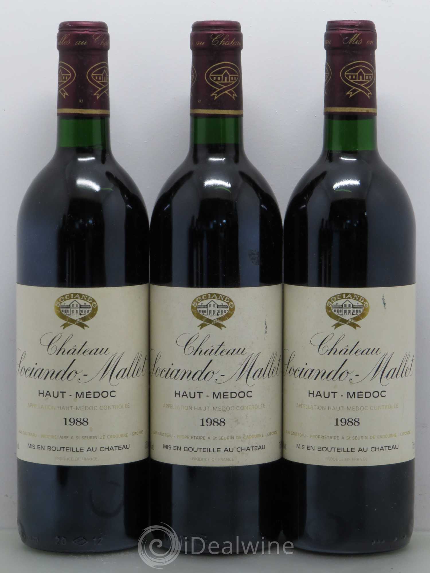 Château Sociando Mallet 1988 - Lot de 6 bouteilles - 1