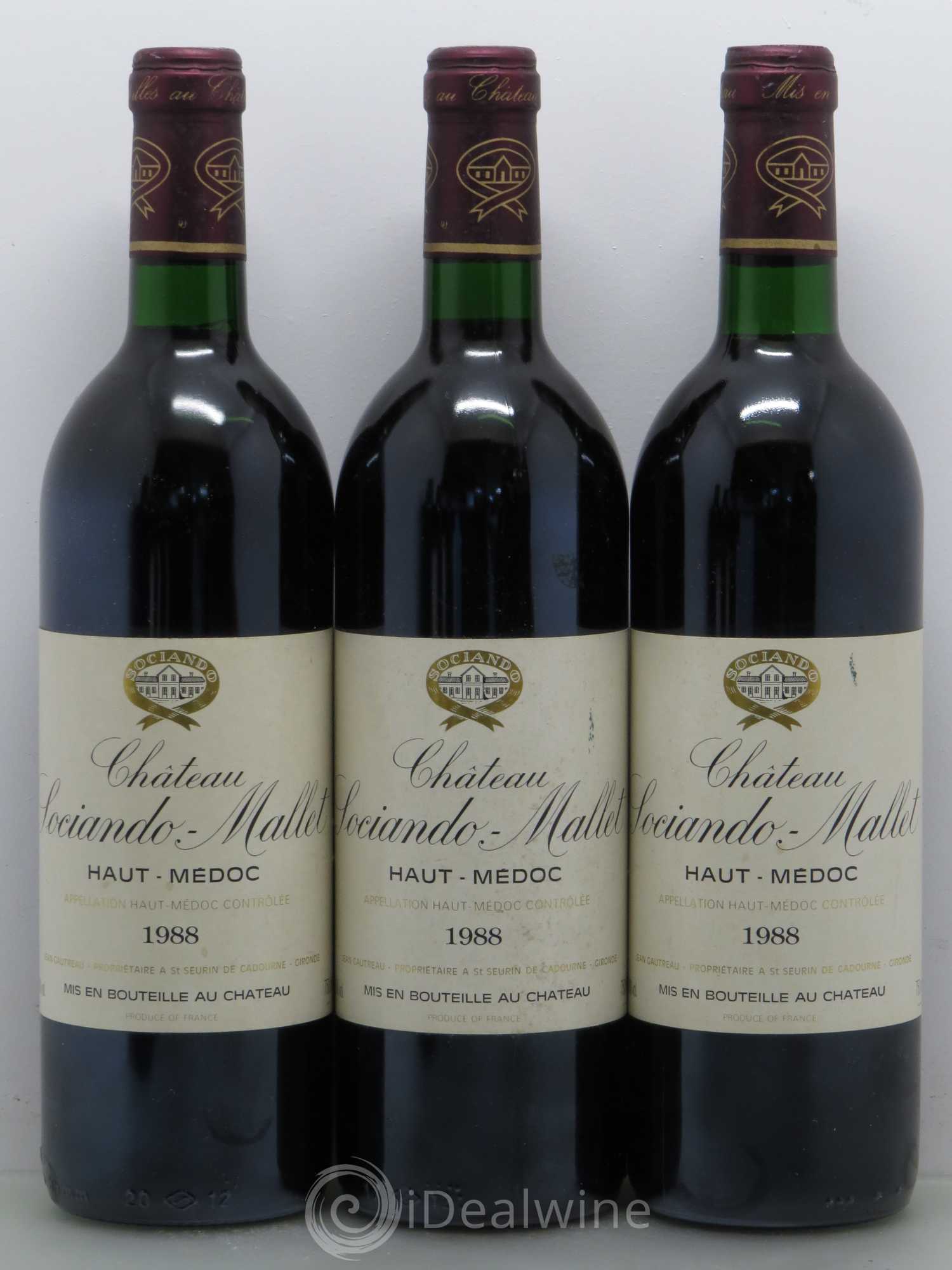 Château Sociando Mallet 1988 - Lot de 6 bouteilles - 2