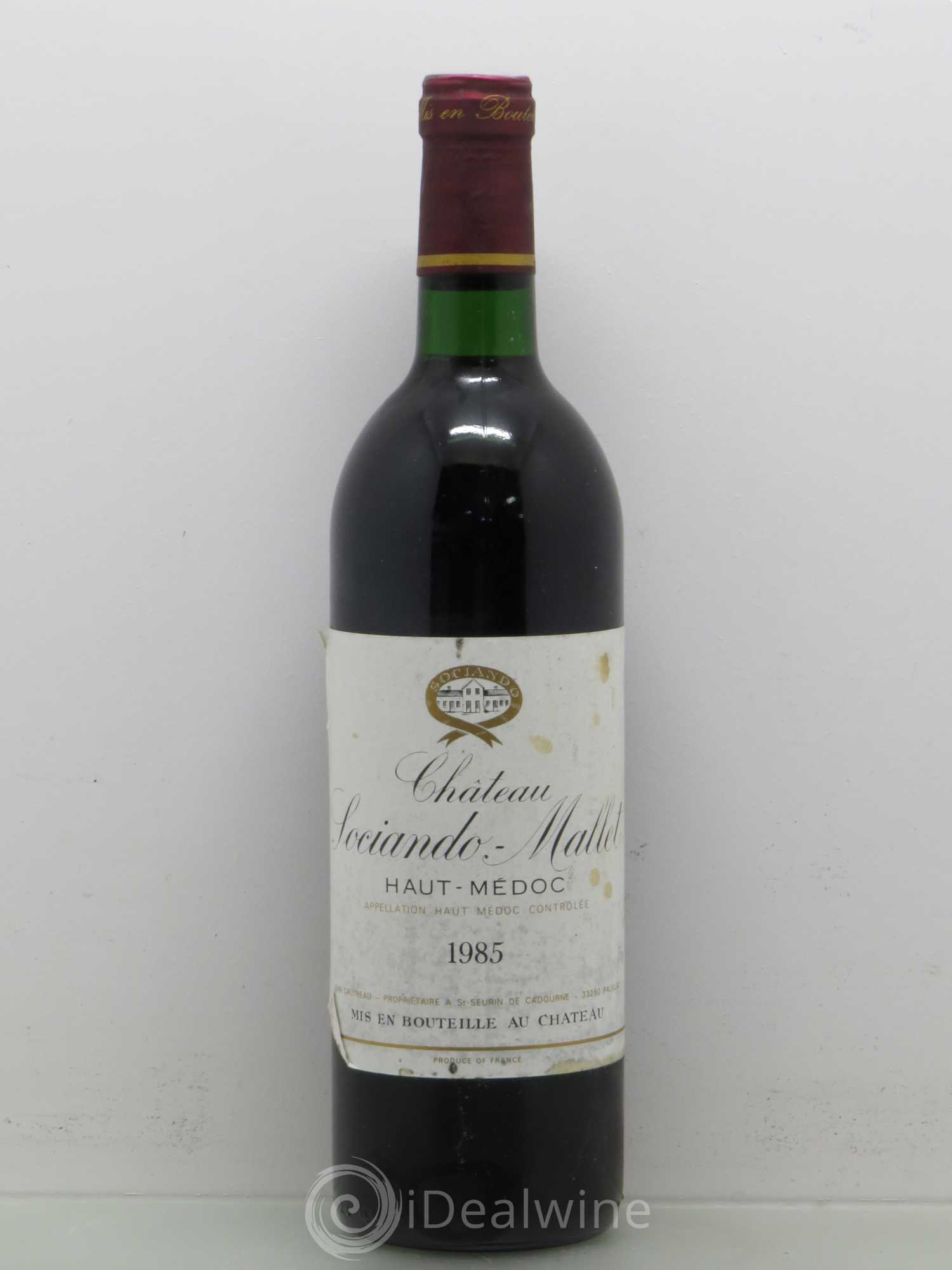 Château Sociando Mallet 1985 - Lot de 1 bouteille - 0