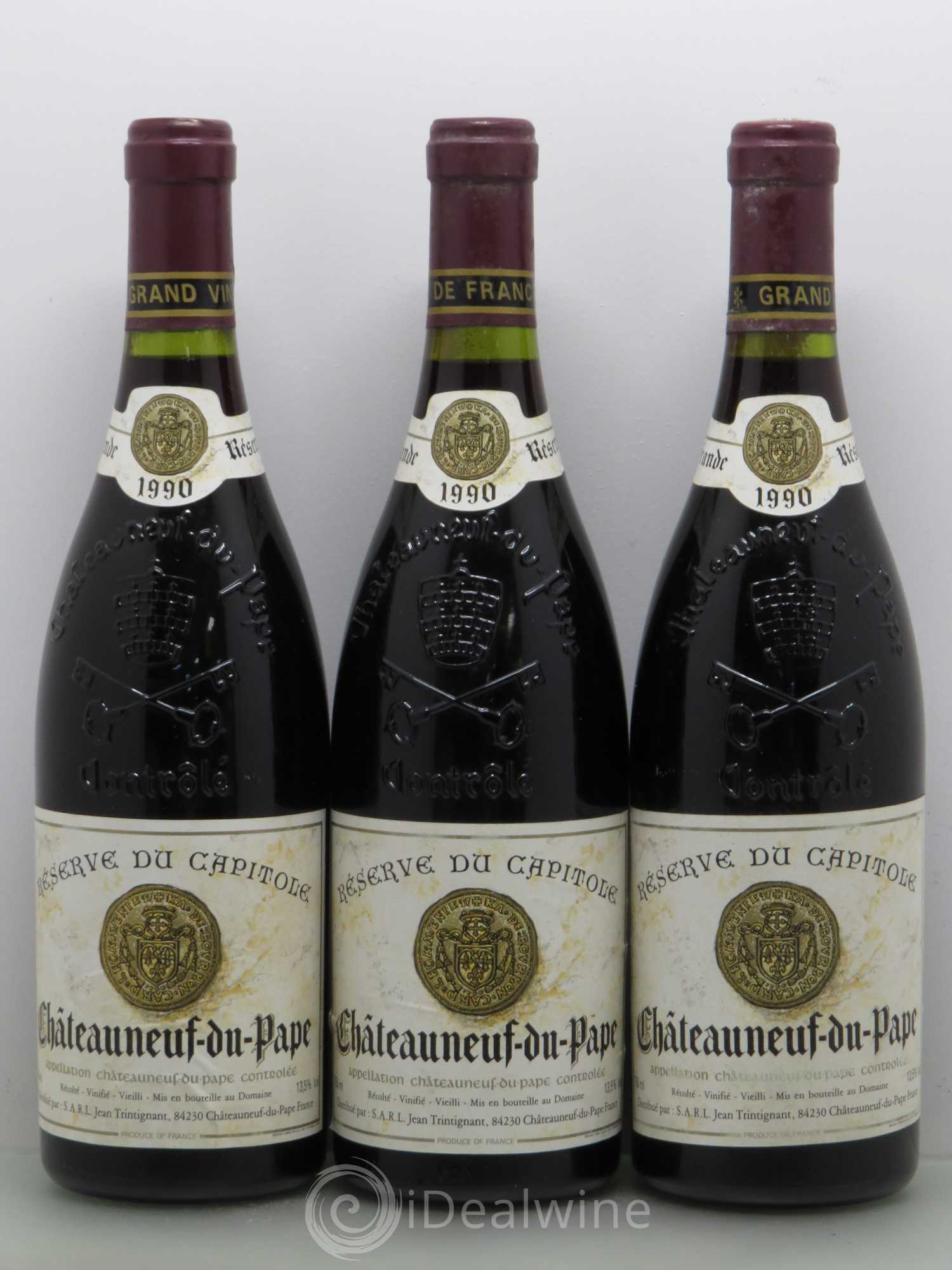 Châteauneuf-du-Pape Reserve du Capitole - Jean Trintignant 1990 - Posten von 6 Flaschen - 1