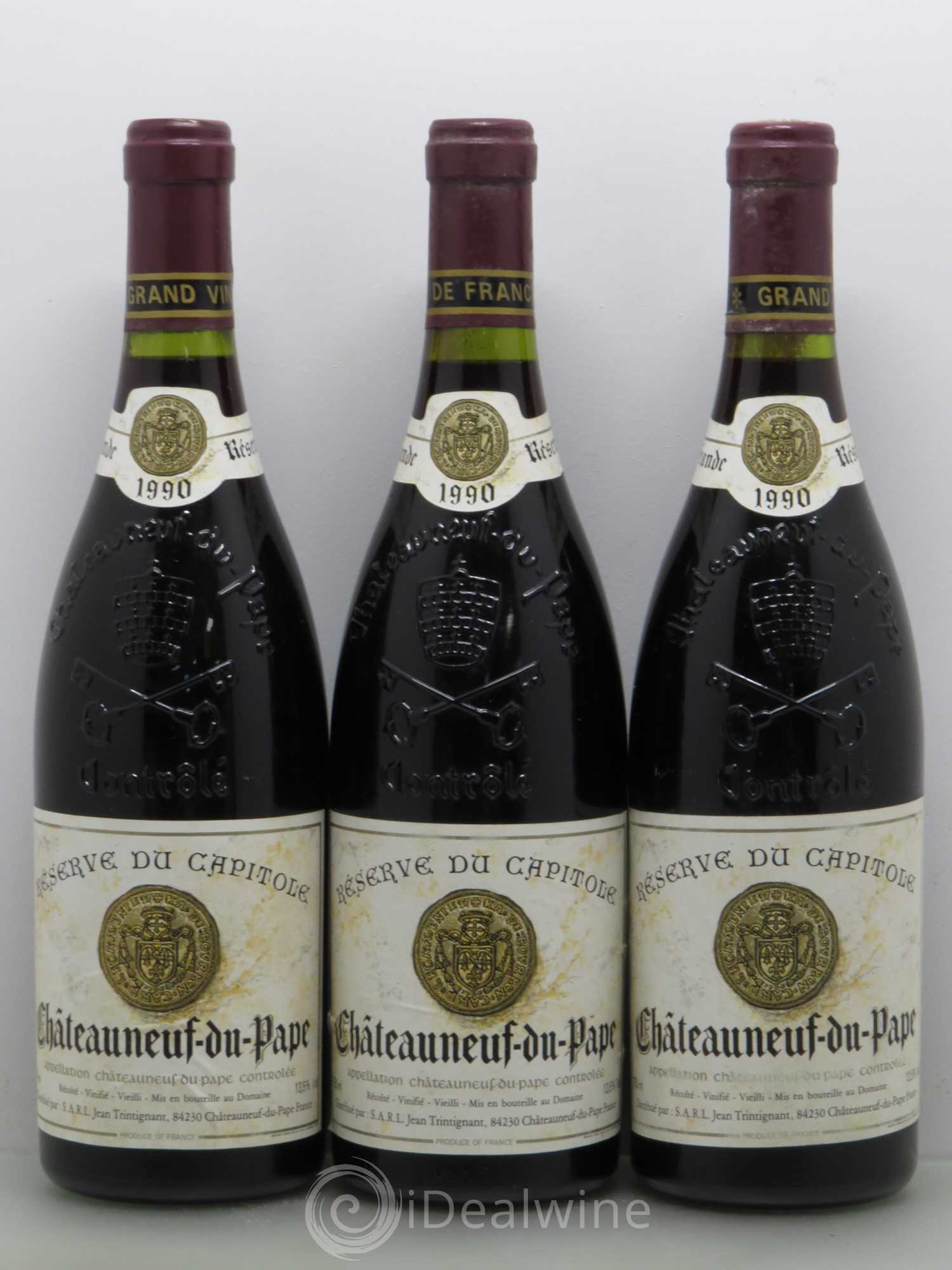 Châteauneuf-du-Pape Reserve du Capitole - Jean Trintignant 1990 - Posten von 6 Flaschen - 2