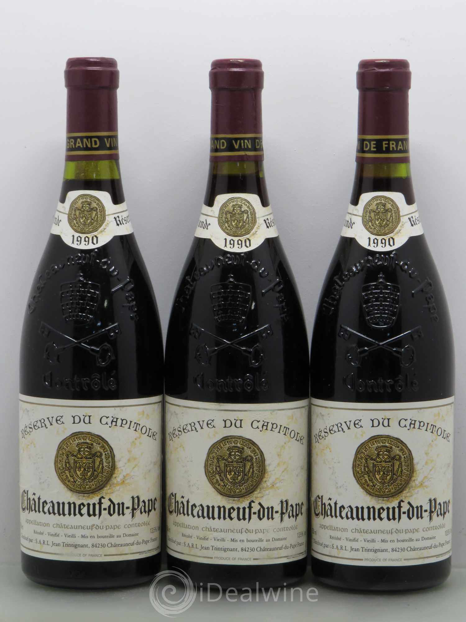 Châteauneuf-du-Pape Reserve du Capitole - Jean Trintignant 1990 - Posten von 3 Flaschen - 0