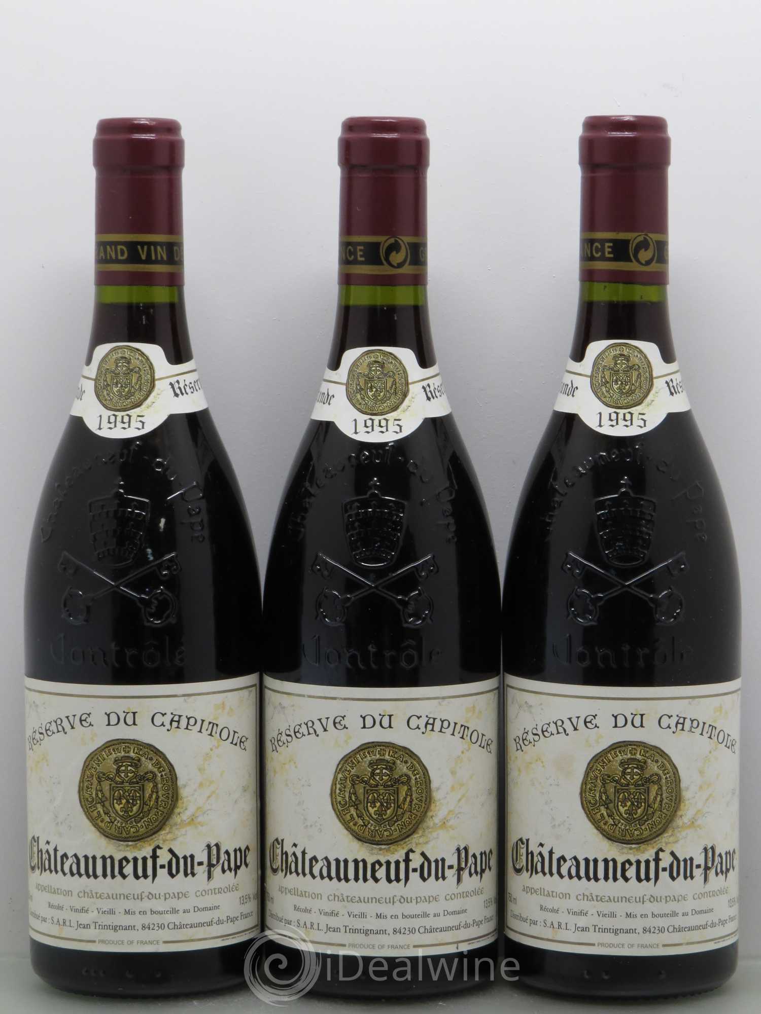 Châteauneuf-du-Pape Reserve du Capitole - Jean Trintignant 1995 - Posten von 3 Flaschen - 0