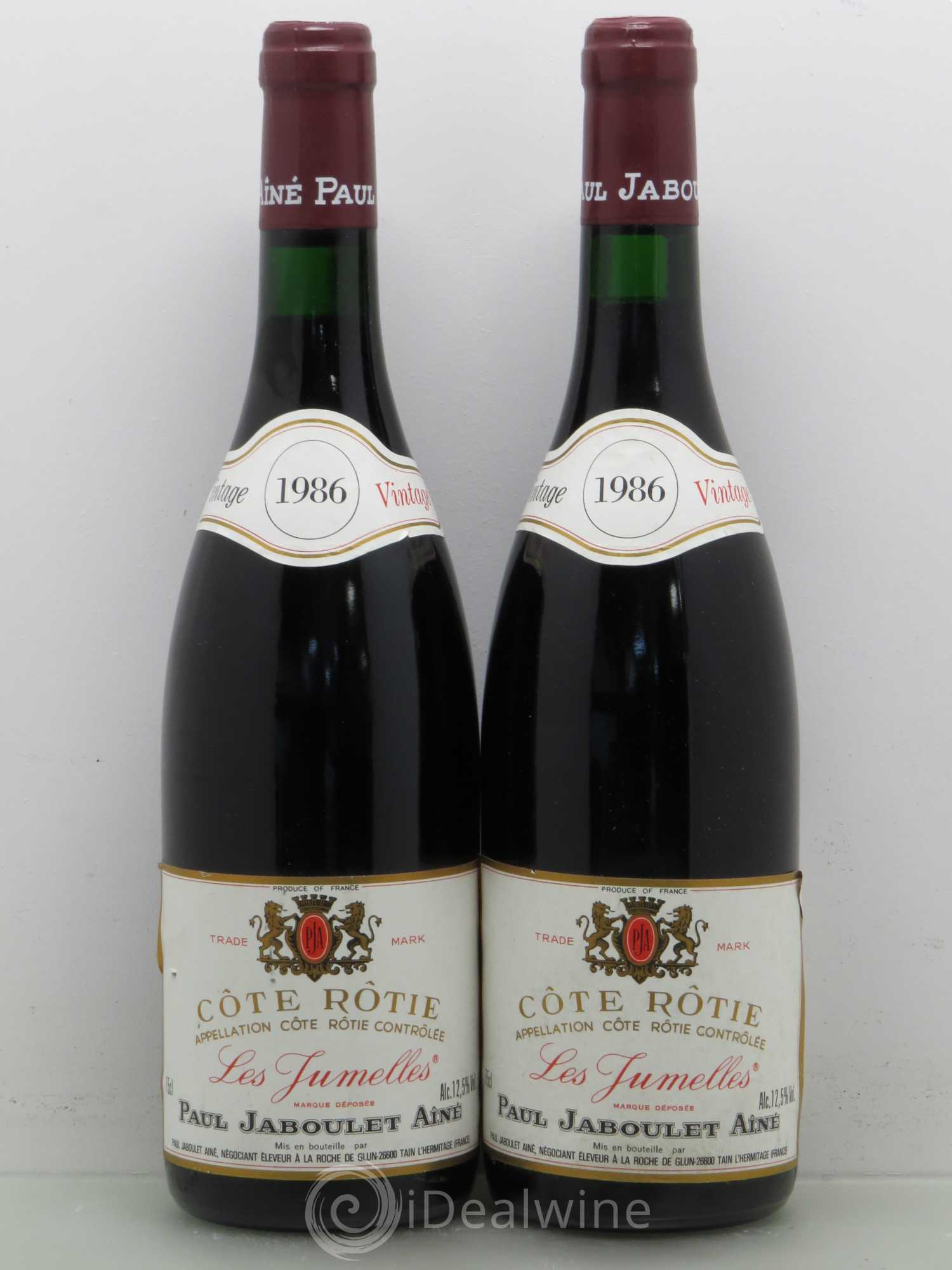 Côte-Rôtie Les Jumelles Paul Jaboulet Ainé 1986 - Lot de 2 bouteilles - 0