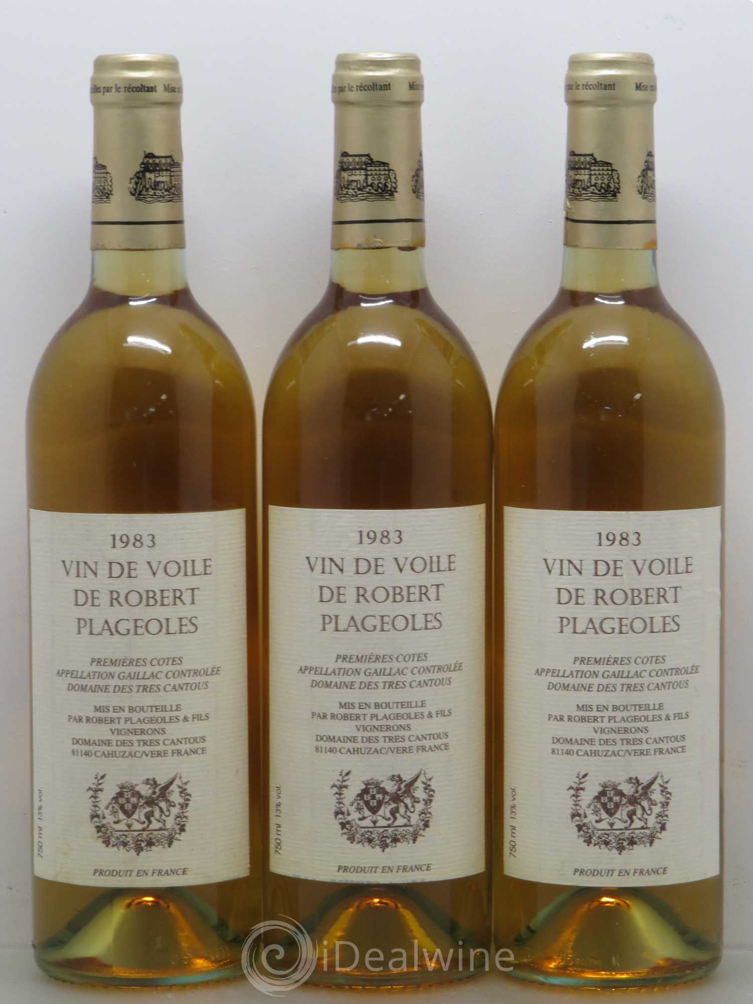 Divers Gaillac - Plageoles Vin de Voile 1983 - Posten von 3 Flaschen - 0