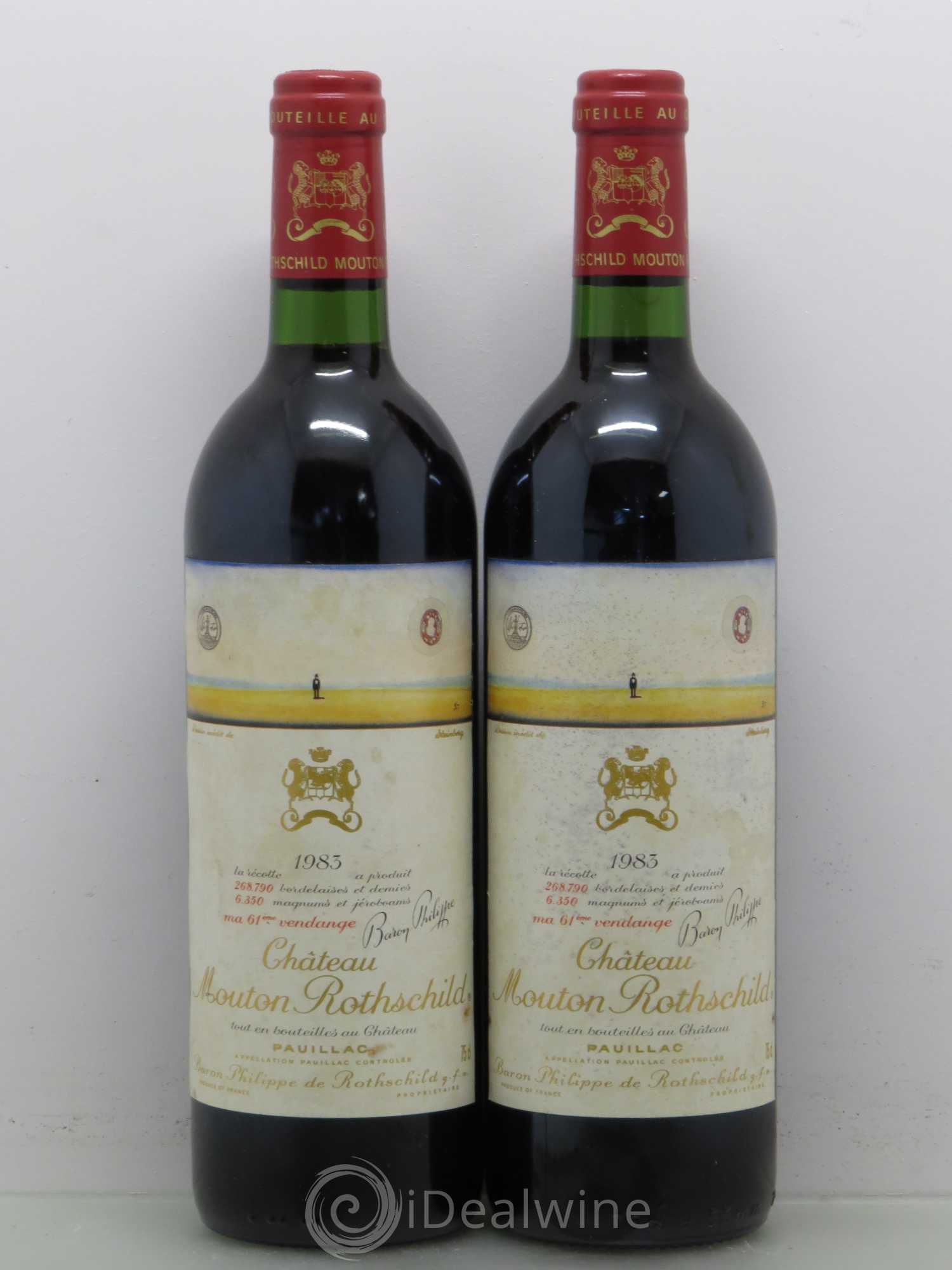 Château Mouton Rothschild 1er Grand Cru Classé 1983 - Lot de 2 bouteilles - 0