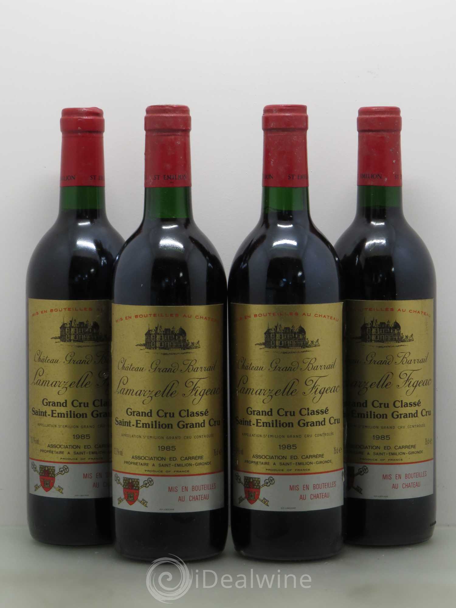 Château Grand Barrail Lamarzelle Figeac Grand Cru Classé 1985 - Lot de 4 bouteilles - 0