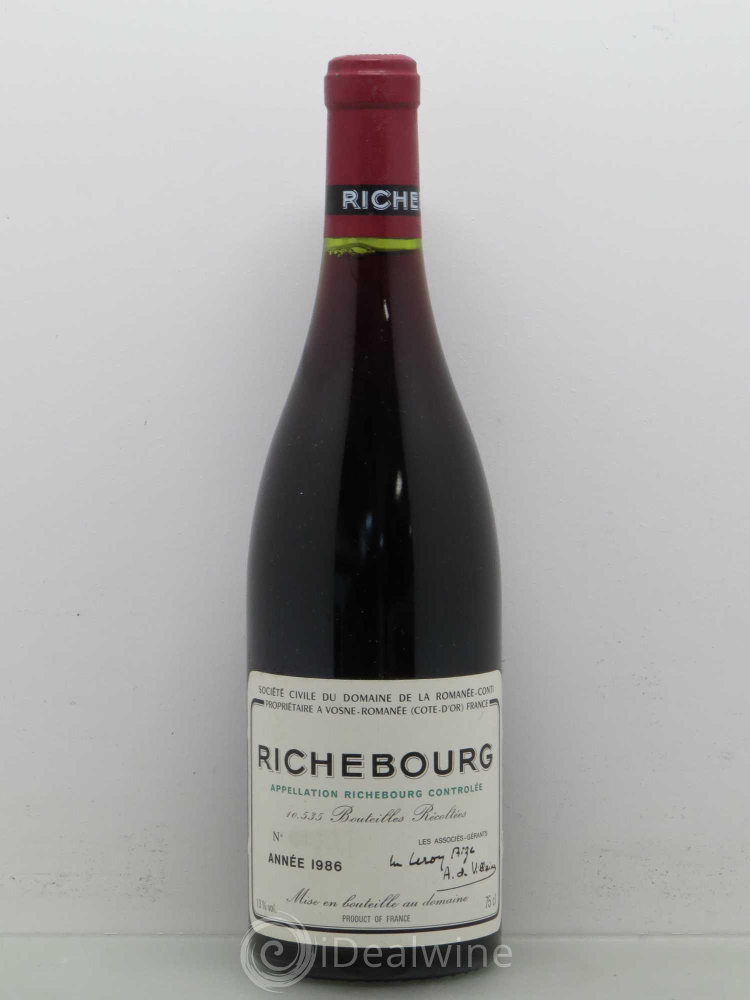 Richebourg Grand Cru Domaine de la Romanée-Conti 1986 - Lot de 1 bouteille - 0
