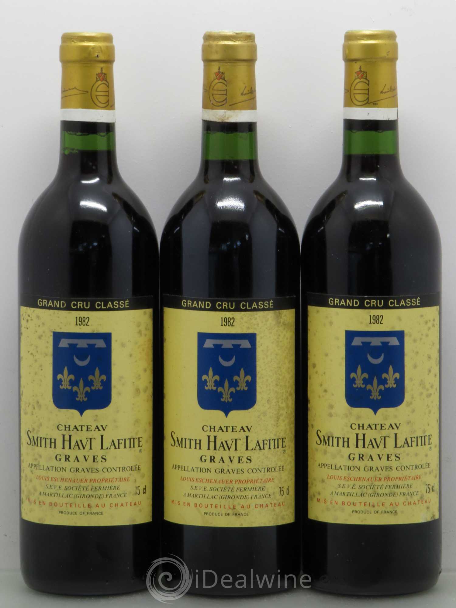 Château Smith Haut Lafitte Cru Classé de Graves 1982 - Lot de 3 bouteilles - 0