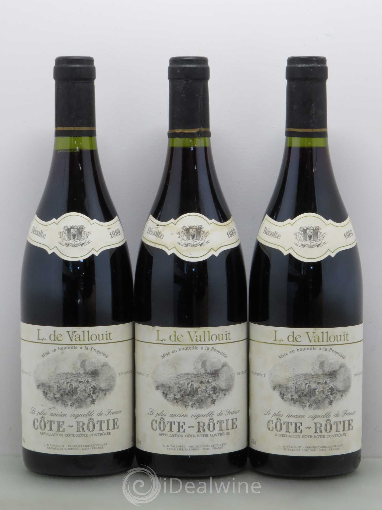 Côte-Rôtie Vallouit 1989 - Lot de 3 bouteilles - 0