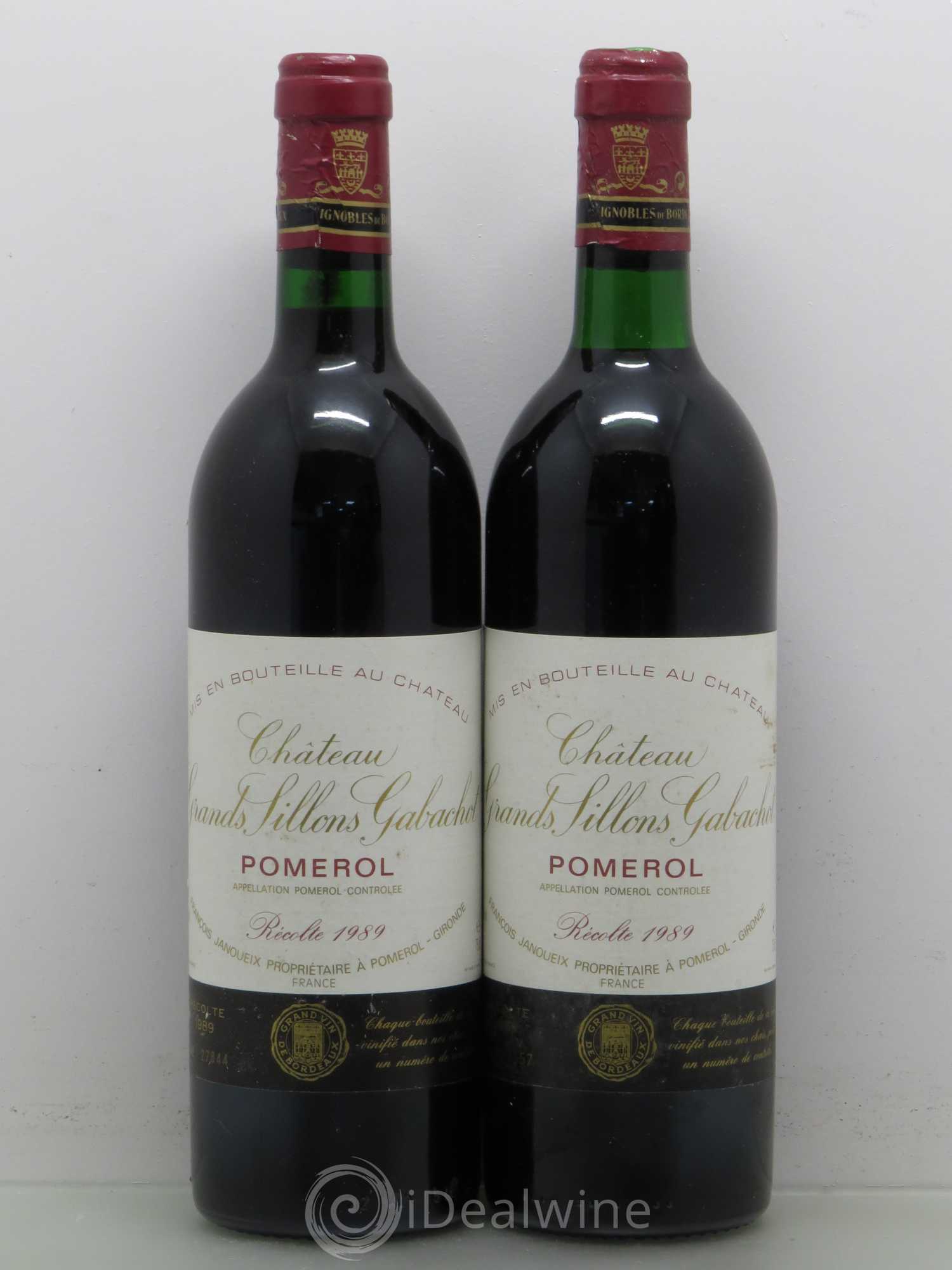 Pomerol Grands sillons Gabachet  1989 - Lot de 5 bouteilles - 2