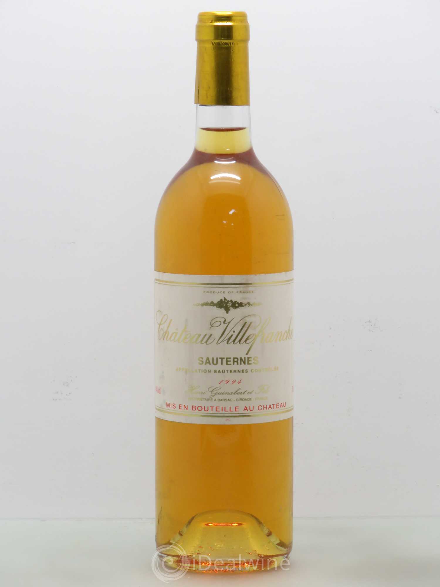 Sauternes Château Villefranche 1994 - Posten von 1 Flasche - 0