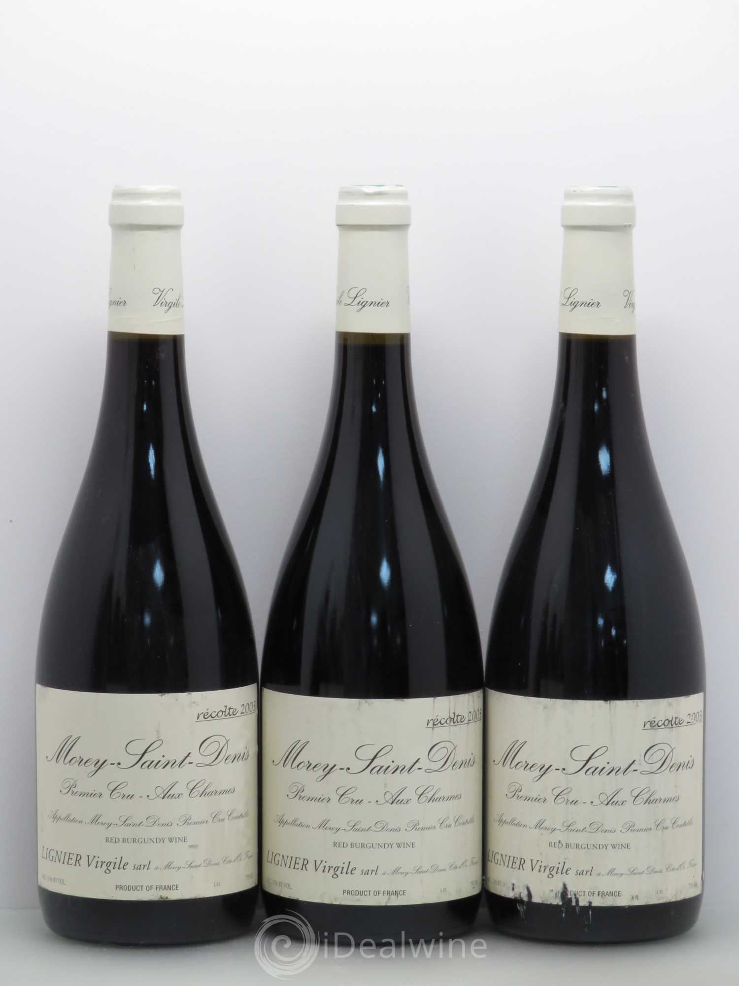 Morey Saint-Denis 1er Cru Aux charmes Domaine Virgile Lignier 2003 - Lot de 6 bouteilles - 1