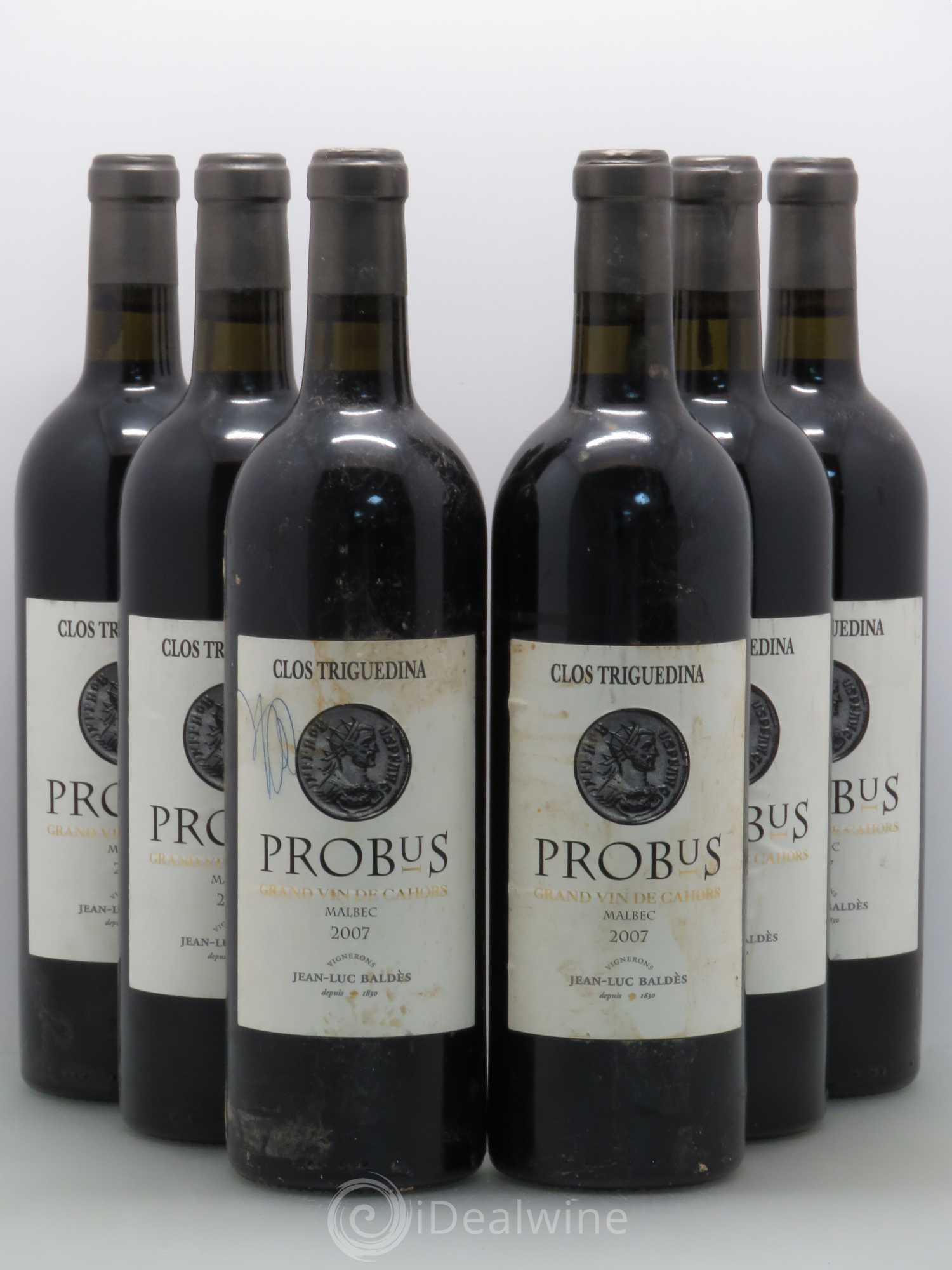 Cahors Clos Triguedina Probus Jean-Luc Baldès 2007 - Lot de 6 bouteilles - 0