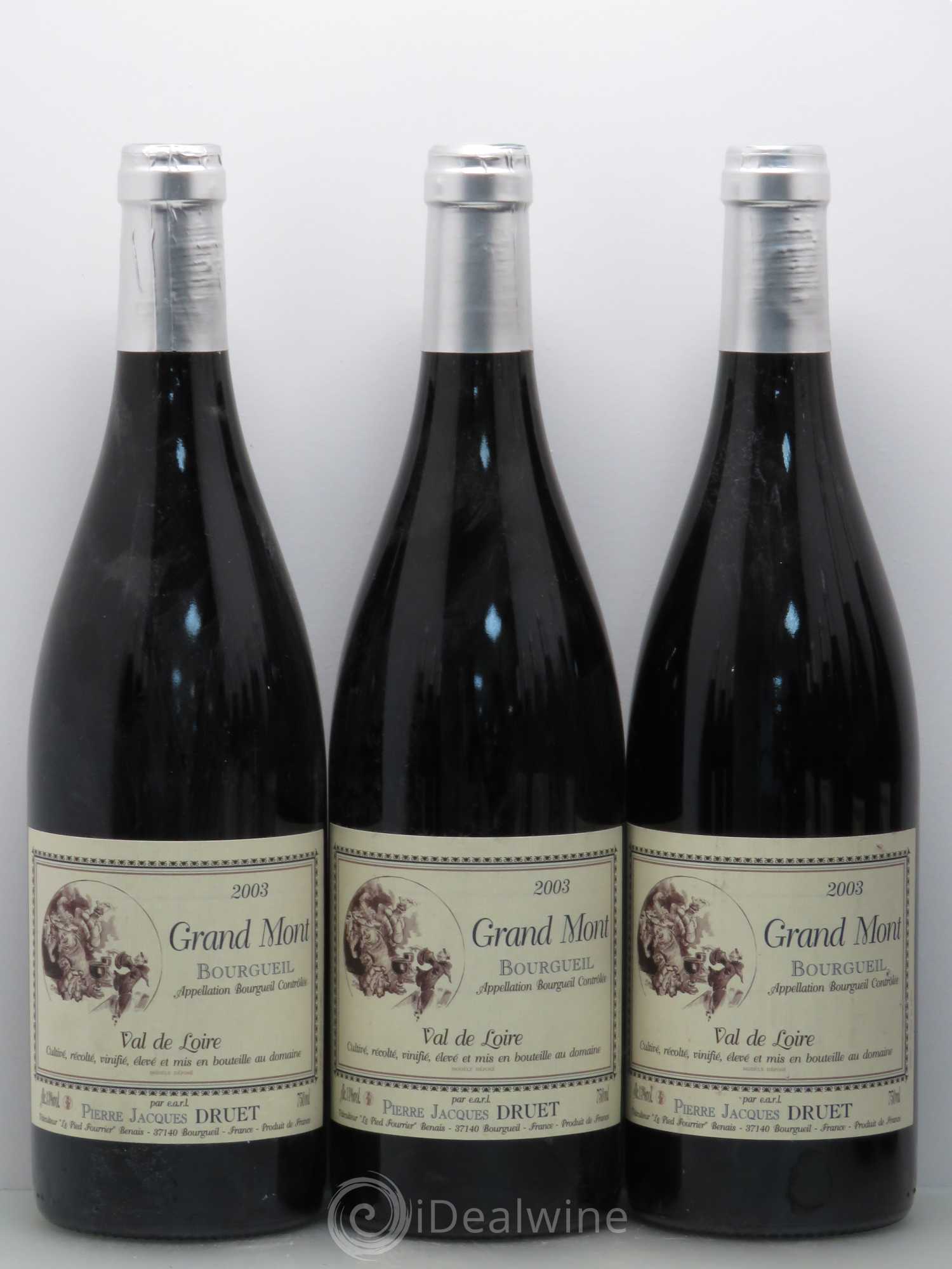 Bourgueil Grand Mont Pierre Jacques Druet 2003 - Lot de 12 bouteilles - 1