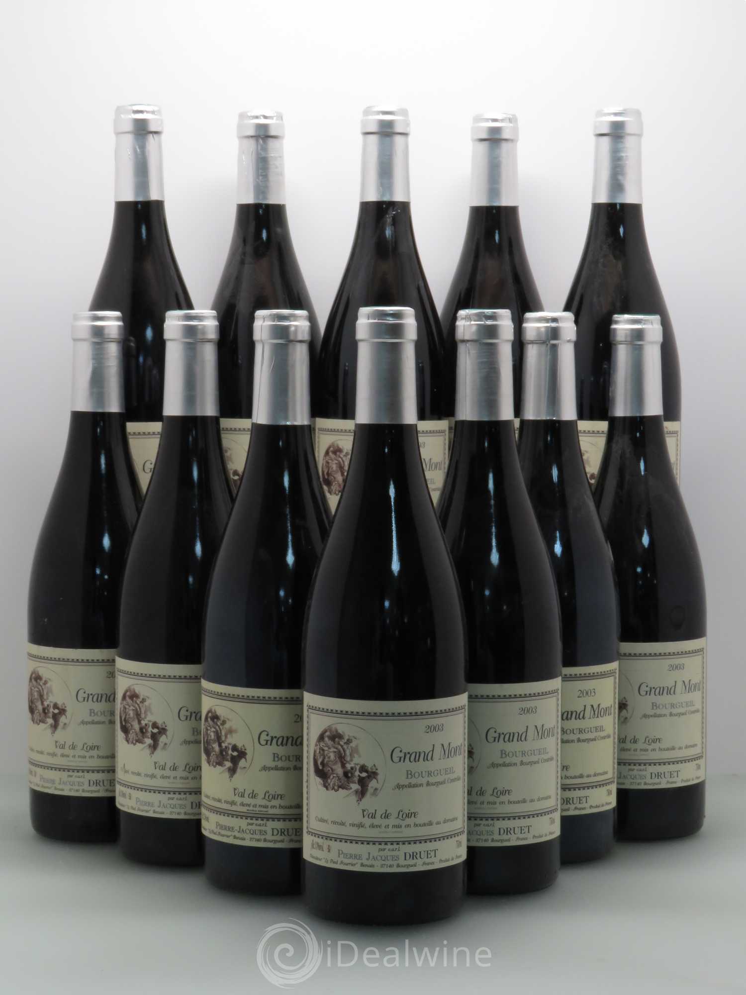 Bourgueil Grand Mont Pierre Jacques Druet 2003 - Lot de 12 bouteilles - 0