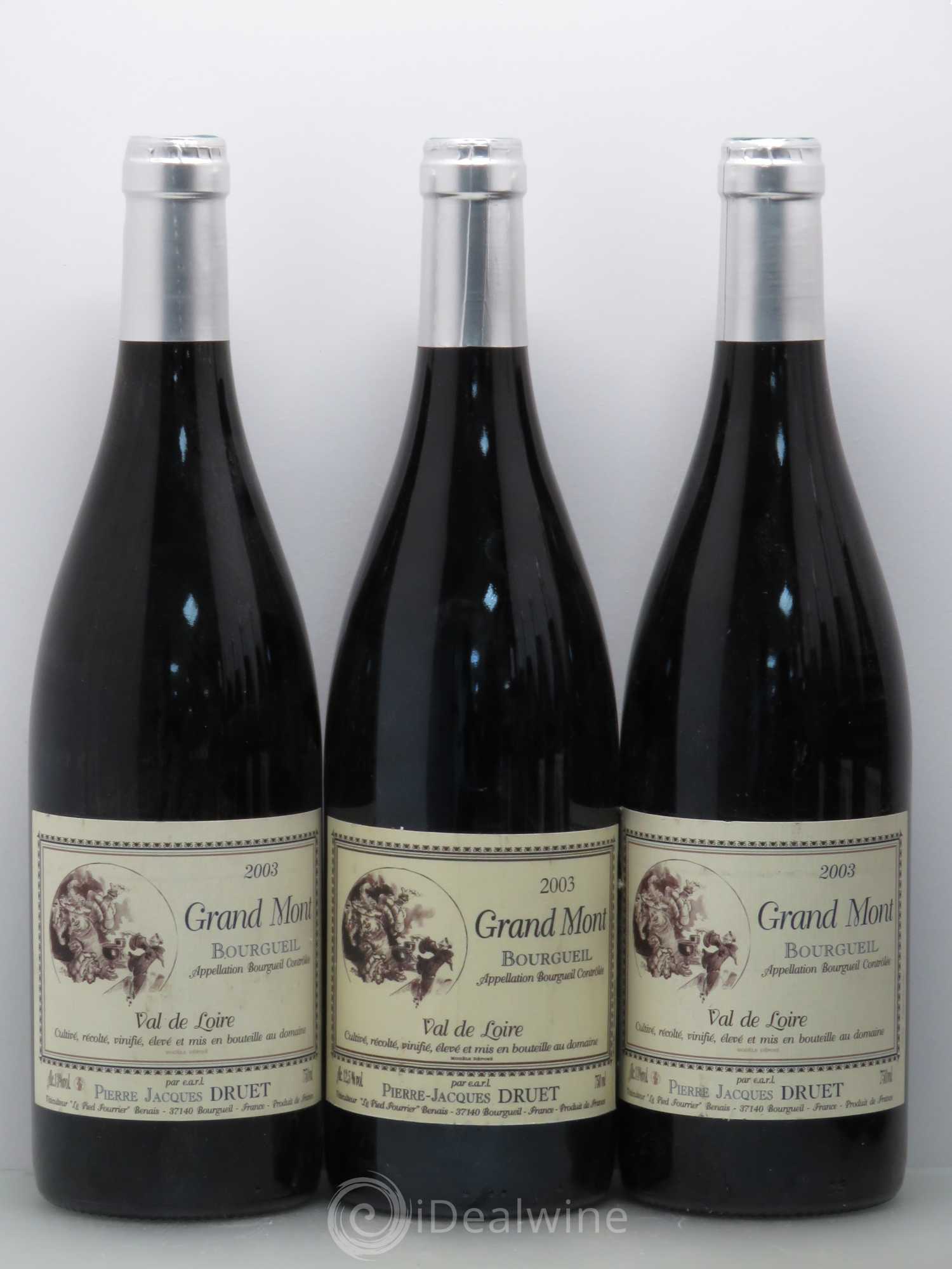 Bourgueil Grand Mont Pierre Jacques Druet 2003 - Lot de 9 bouteilles - 1