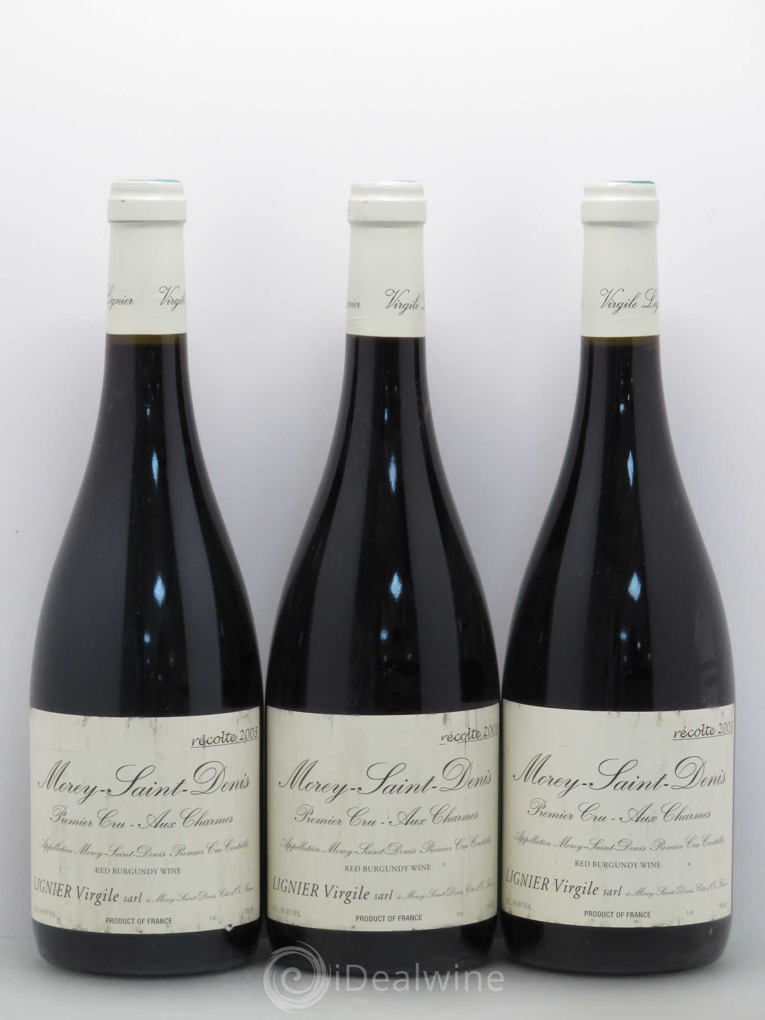 Morey-Saint-Denis 1er Cru Domaine Lignier 2003 - Lot de 3 bouteilles - 0