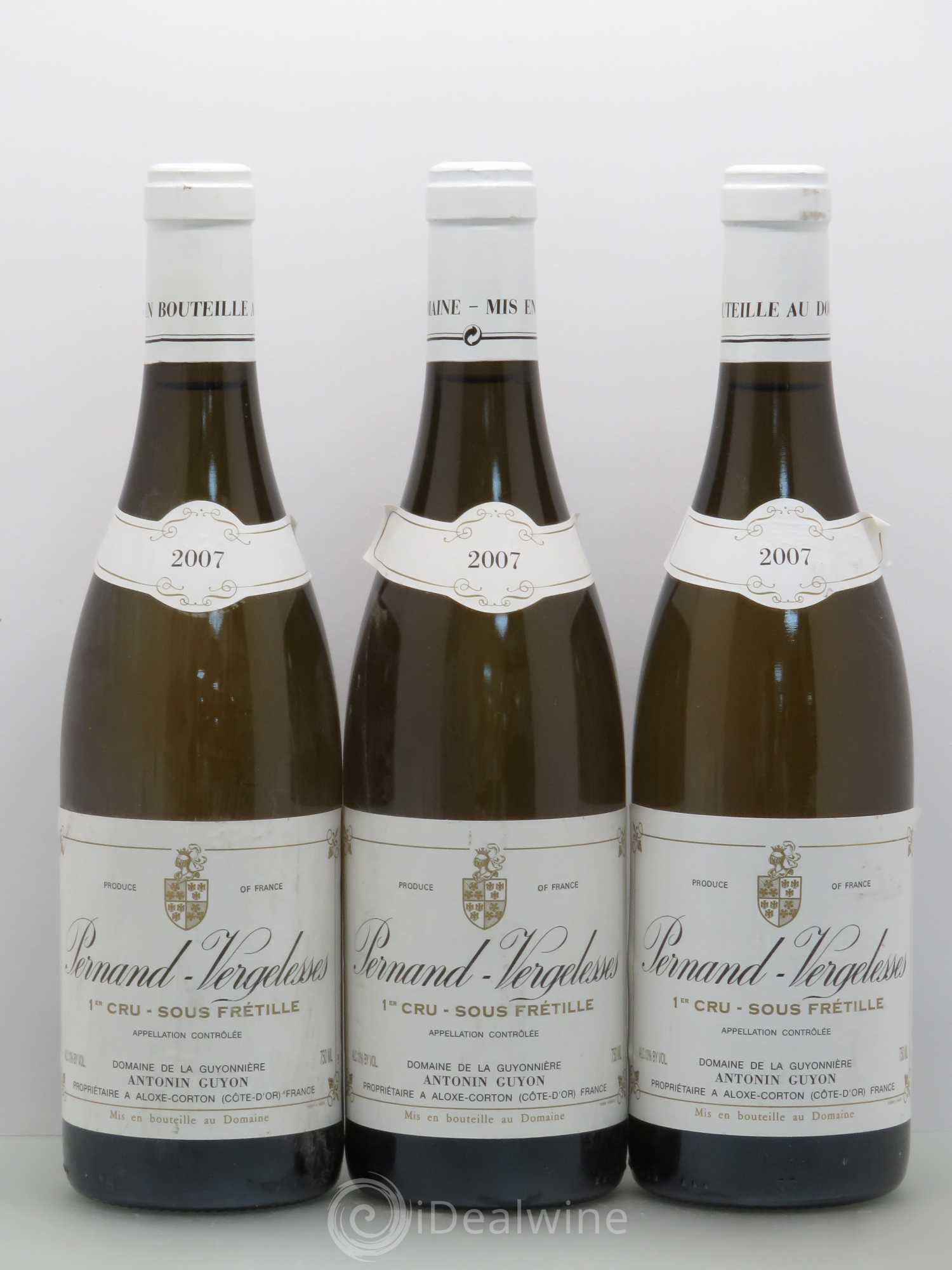 Pernand-Vergelesses 1er Cru Sous Frétille - A.Guyon 2007 - Posten von 3 Flaschen - 0