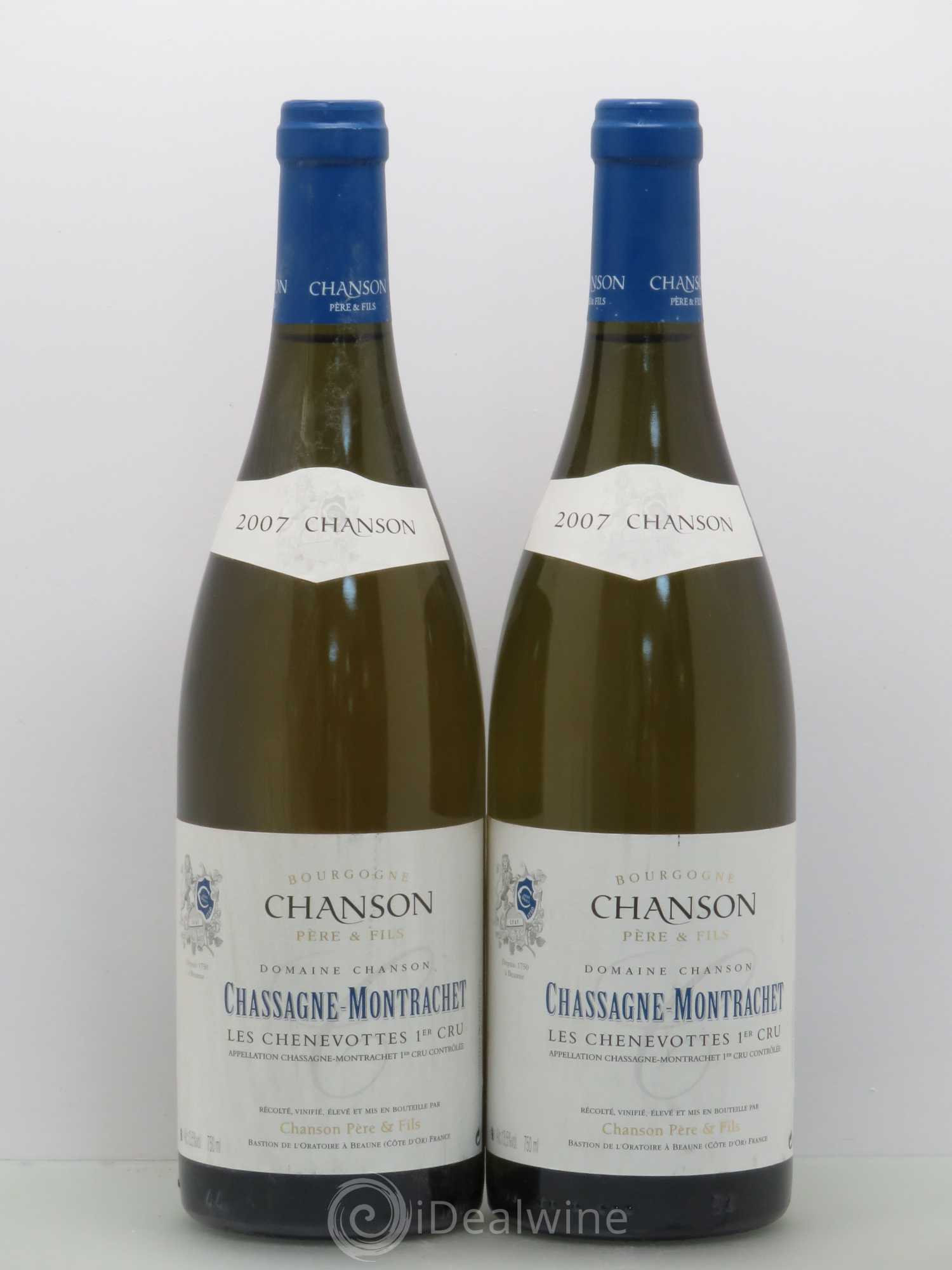 Chassagne-Montrachet 1er Cru Chenevottes Maison Chanson 2007 - Posten von 2 Flaschen - 0