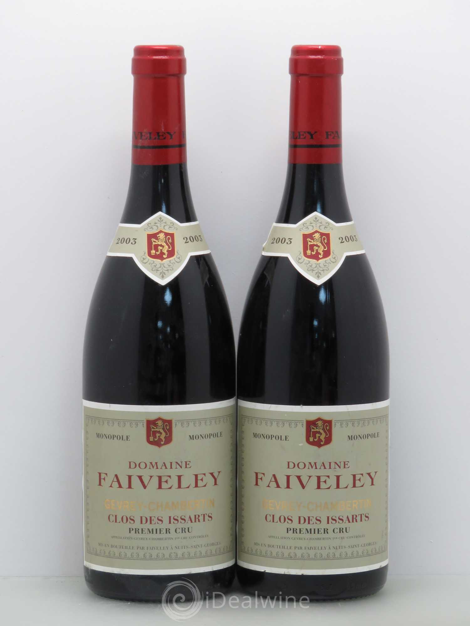 Gevrey-Chambertin 1er Cru Clos des Issarts Faiveley 2003 - Lot de 2 bouteilles - 0