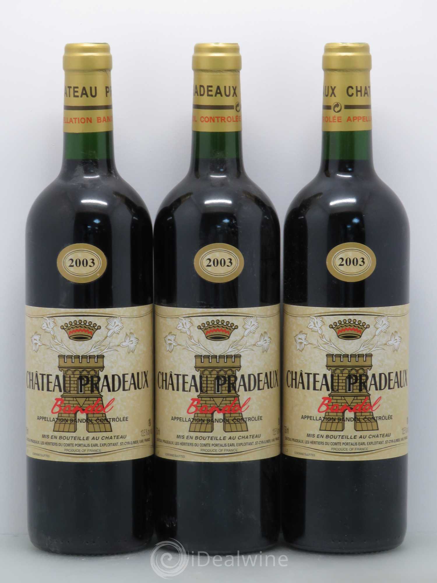 Bandol Château Pradeaux Famille Portalis 2003 - Lot de 6 bouteilles - 2