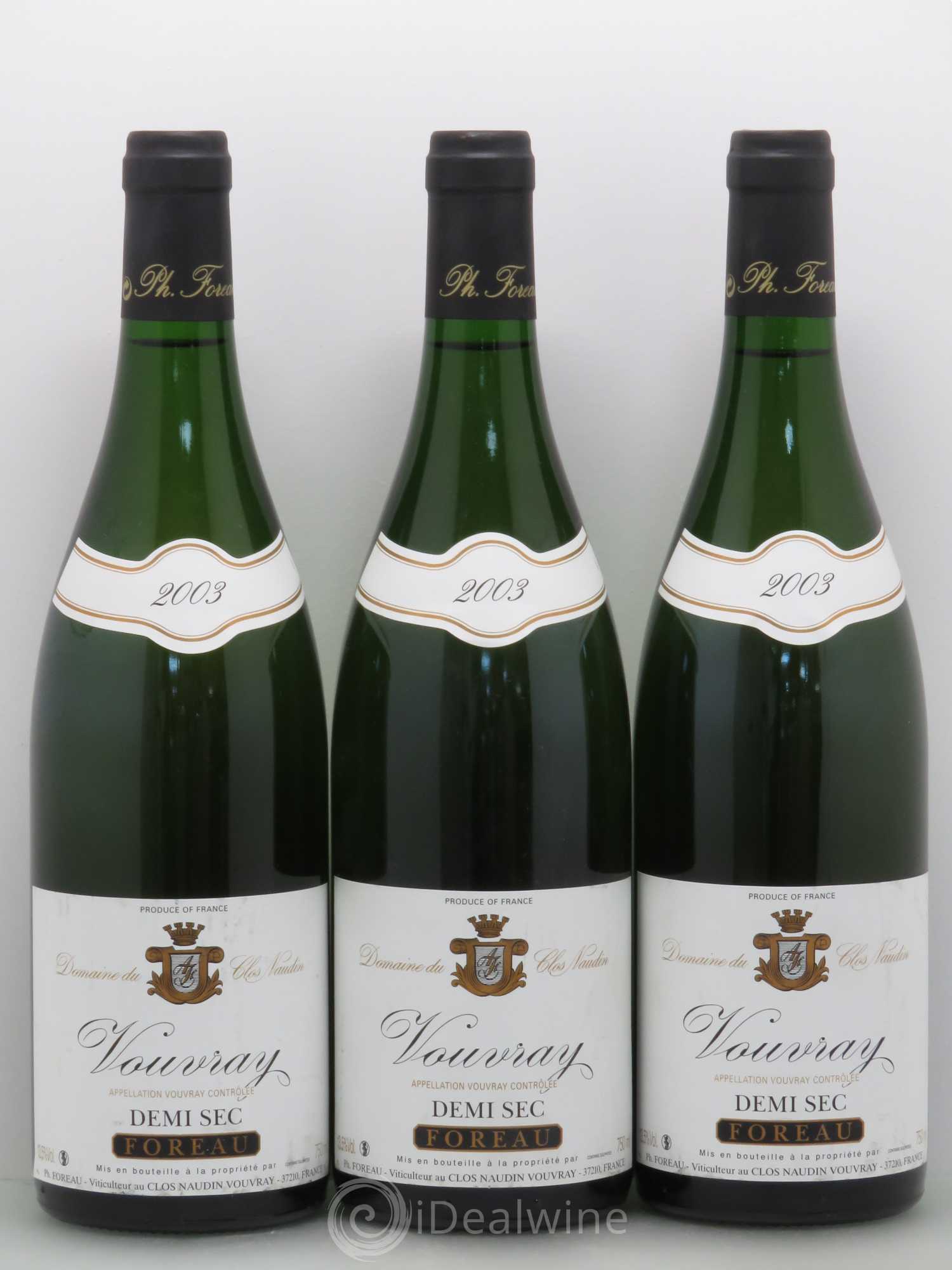 Vouvray Sec Clos Naudin - Philippe Foreau 2003 - Lot de 3 bouteilles - 0