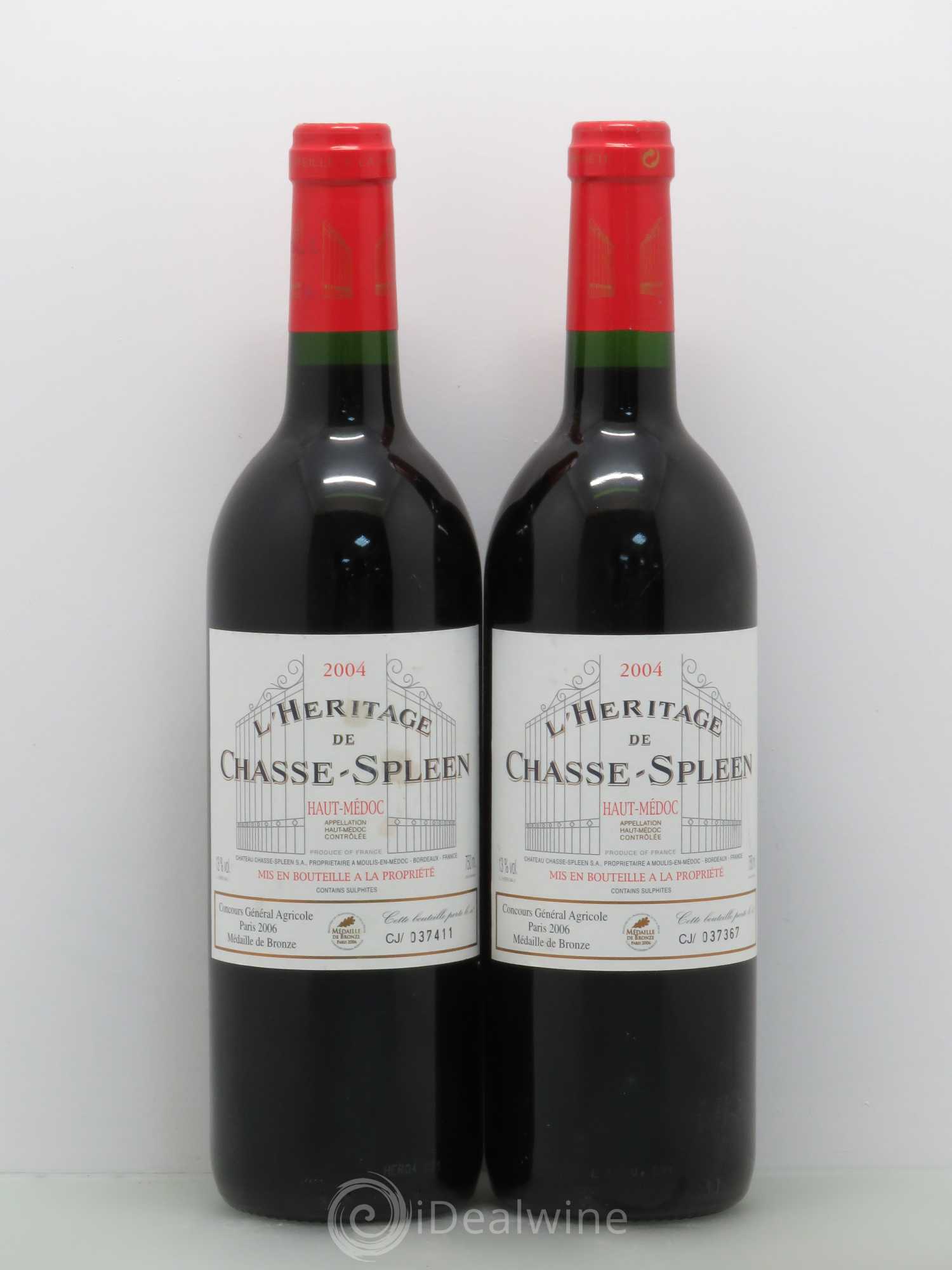Héritage (Ermitage) de Chasse Spleen 2004 - Lot de 2 bouteilles - 0