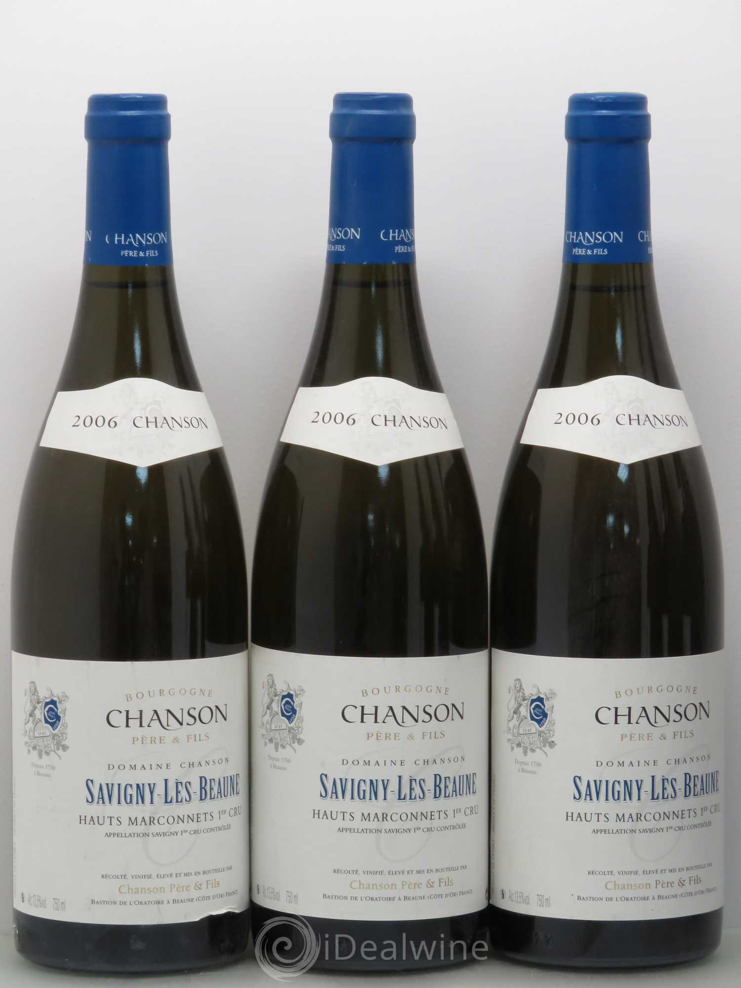 Savigny-lès-Beaune 1er Cru Hauts Marconnets Maison Chanson 2006 - Lot de 6 bouteilles - 1