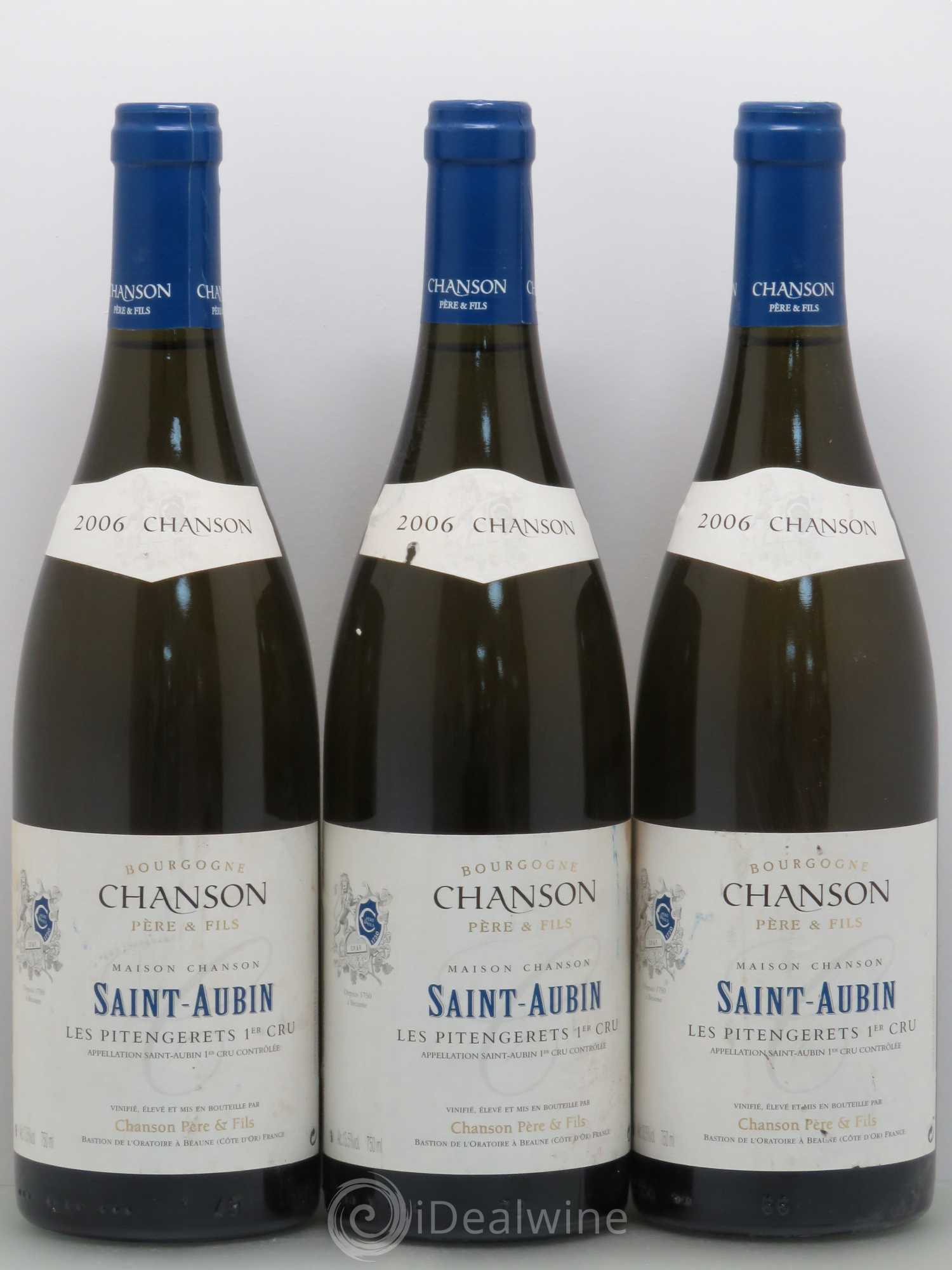 Saint-Aubin 1er Cru Les Pitengerets 1er Cru Maison Chanson 2006 - Posten von 3 Flaschen - 0
