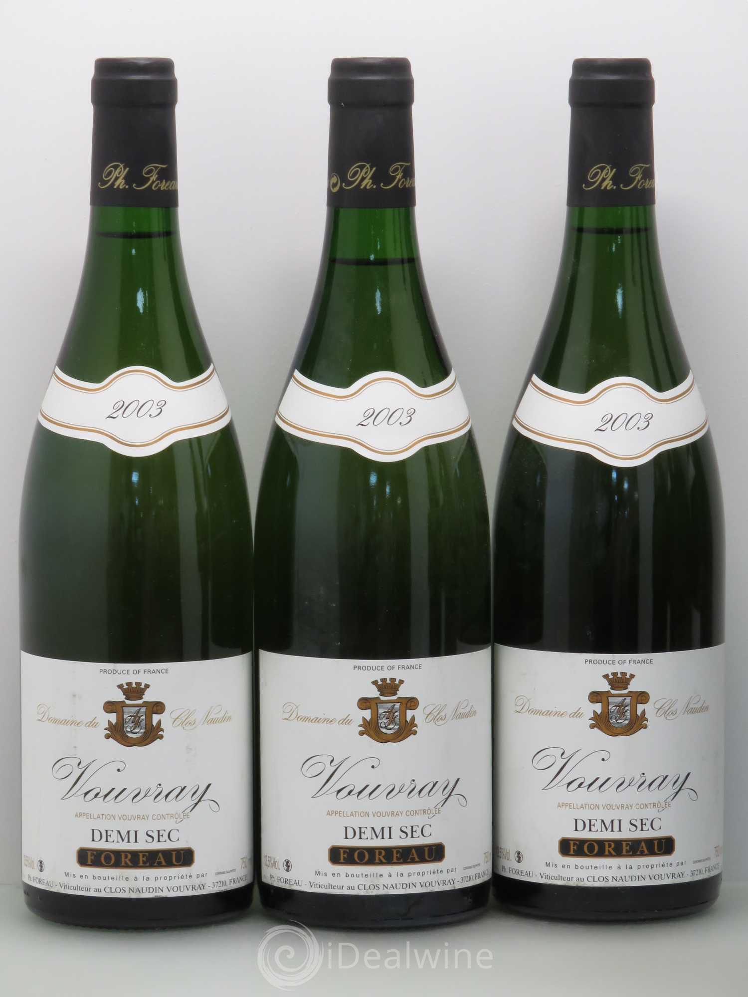 Vouvray Demi-Sec Clos Naudin - Philippe Foreau 2003 - Lot de 6 bouteilles - 1