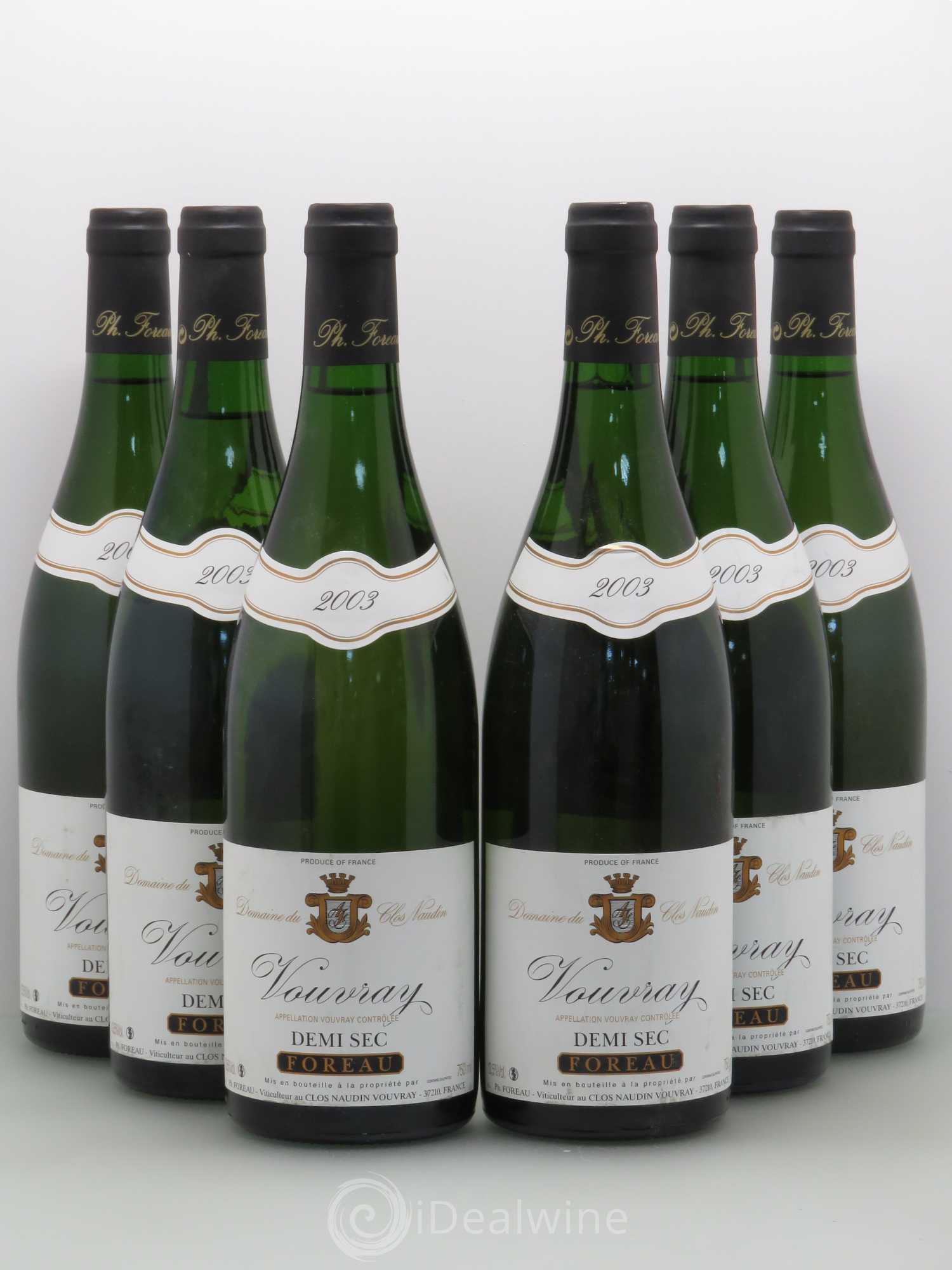 Vouvray Demi-Sec Clos Naudin - Philippe Foreau 2003 - Lot de 6 bouteilles - 0