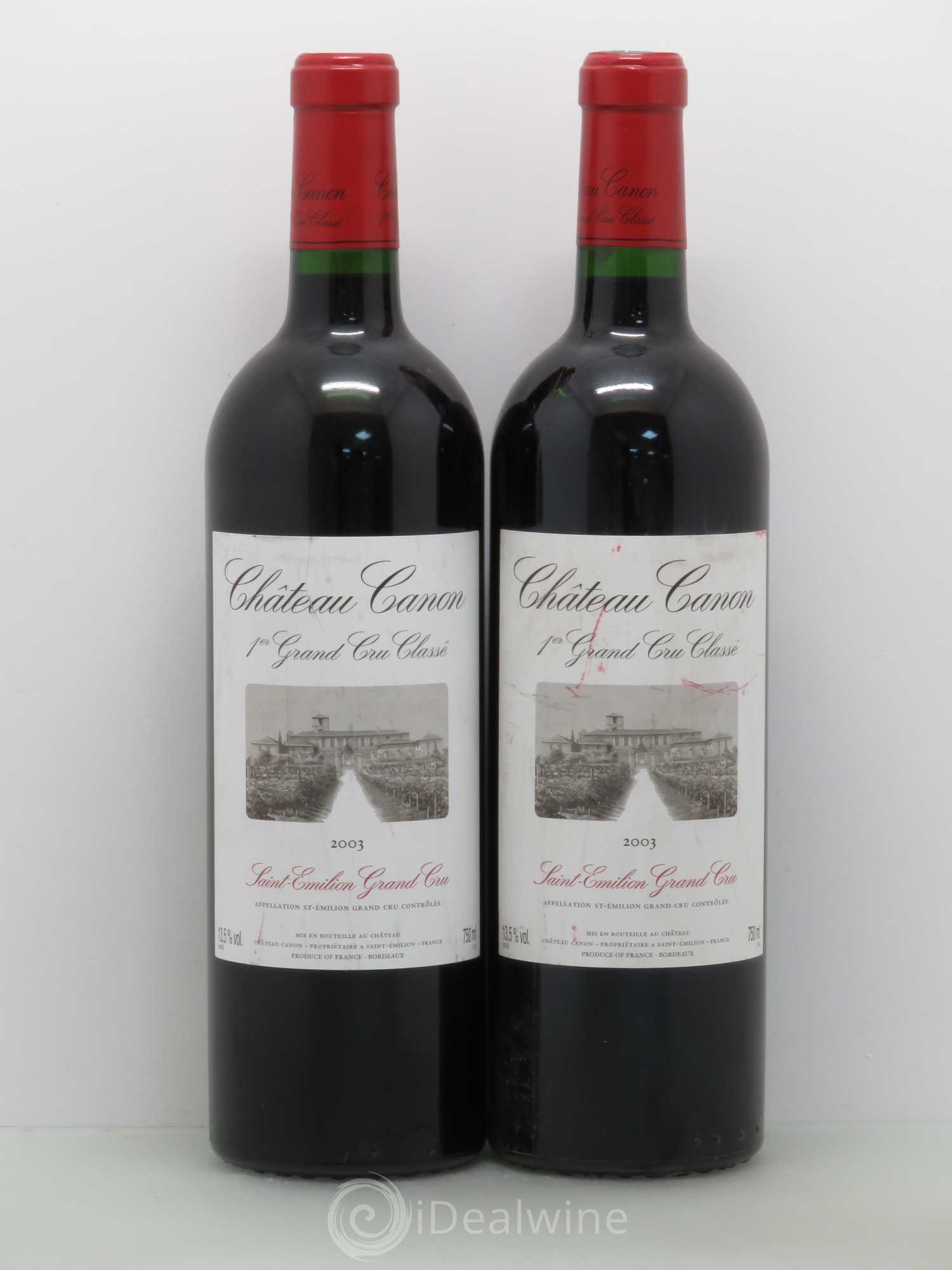 Château Canon 1er Grand Cru Classé B 2003 - Lot de 2 bouteilles - 0
