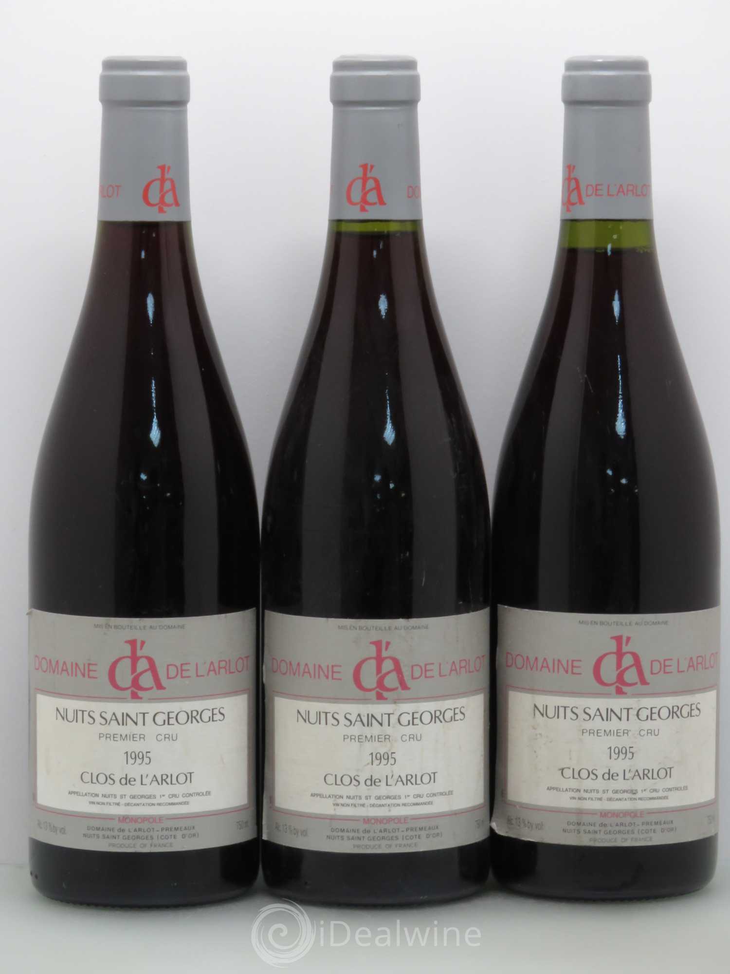 Nuits-Saint-Georges 1er Cru Clos Arlot 1995 - Lot de 3 bouteilles - 0