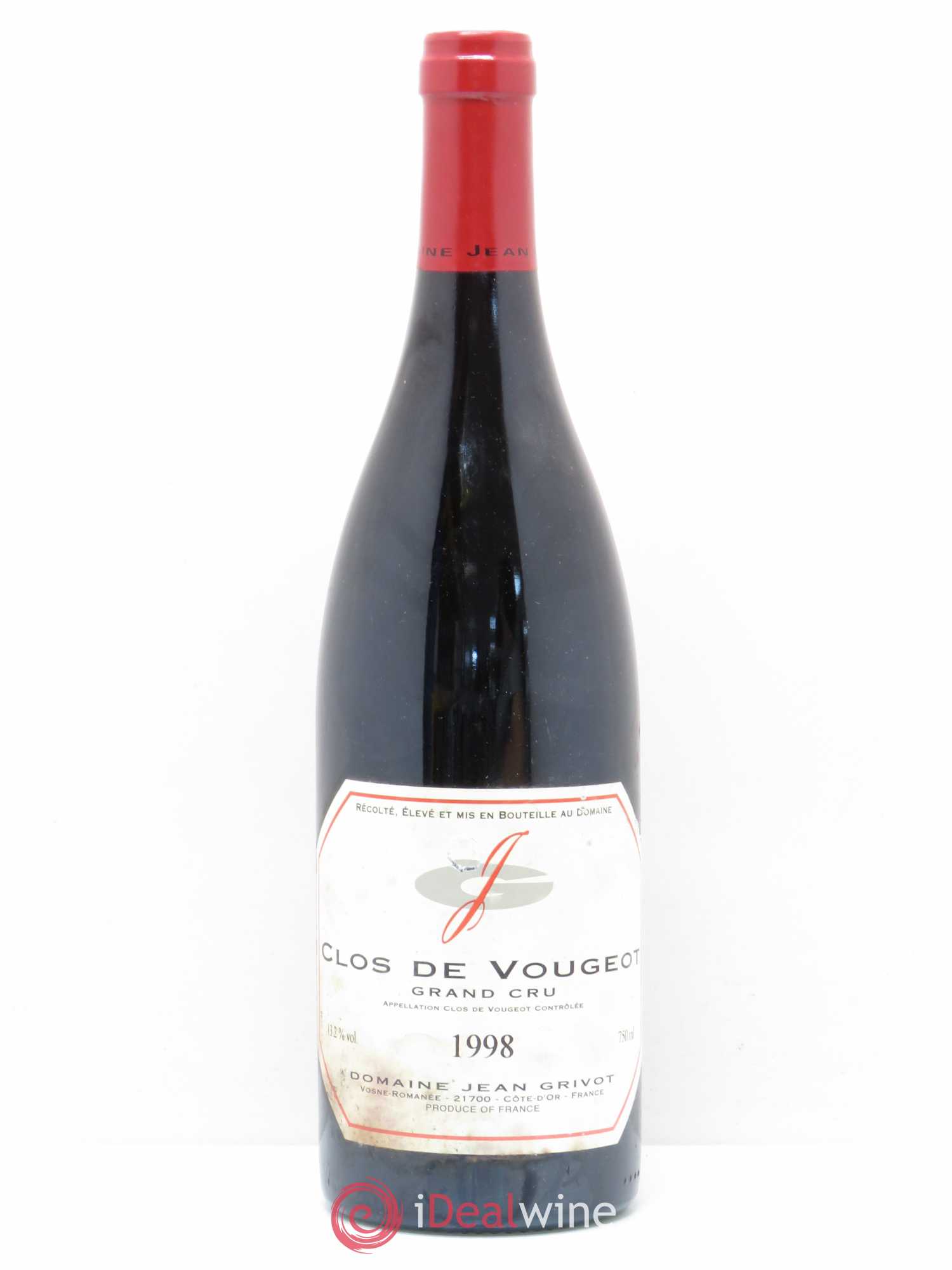 Clos de Vougeot Grand Cru Jean Grivot 1998 - Lot de 1 bouteille - 0
