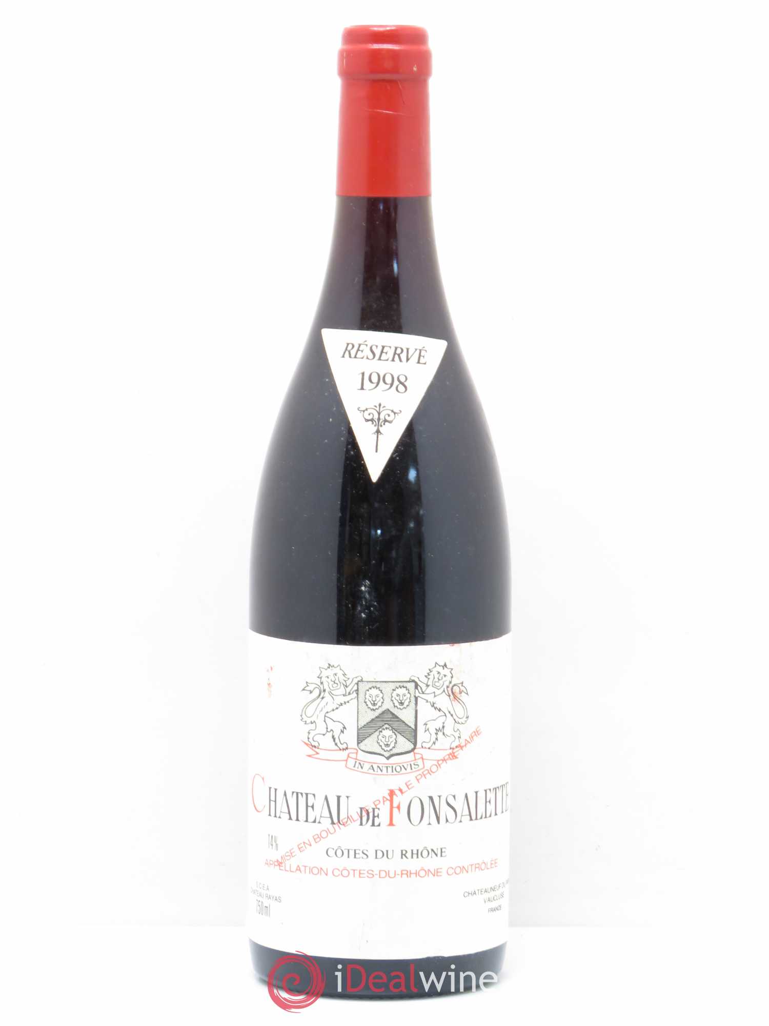 Côtes-du-Rhône Château de Fonsalette Emmanuel Reynaud 1998 - Lot de 1 bouteille - 0