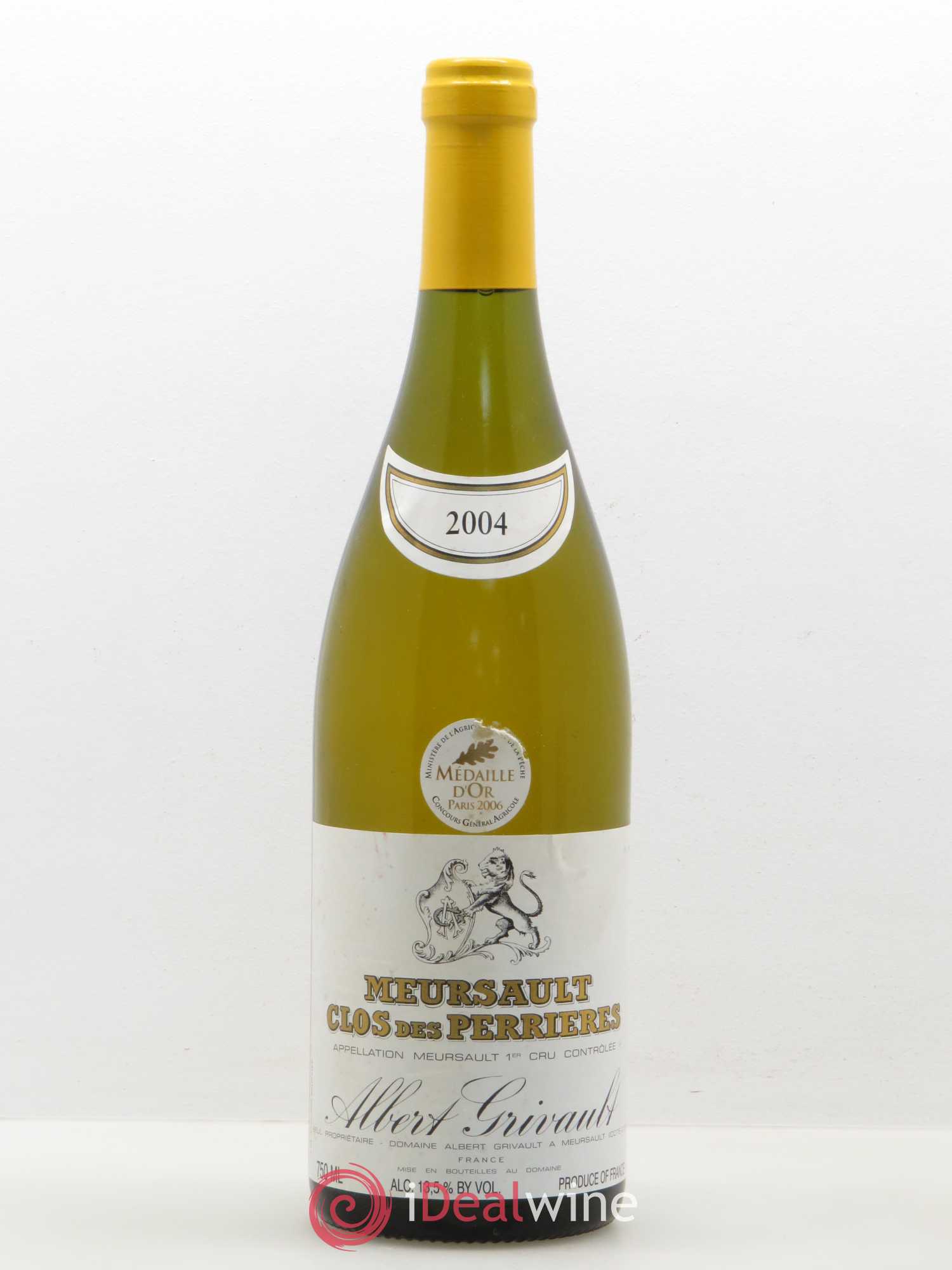 Meursault 1er Cru Clos des Perrières Monopole Albert Grivault 2004 - Lot de 1 bouteille - 0