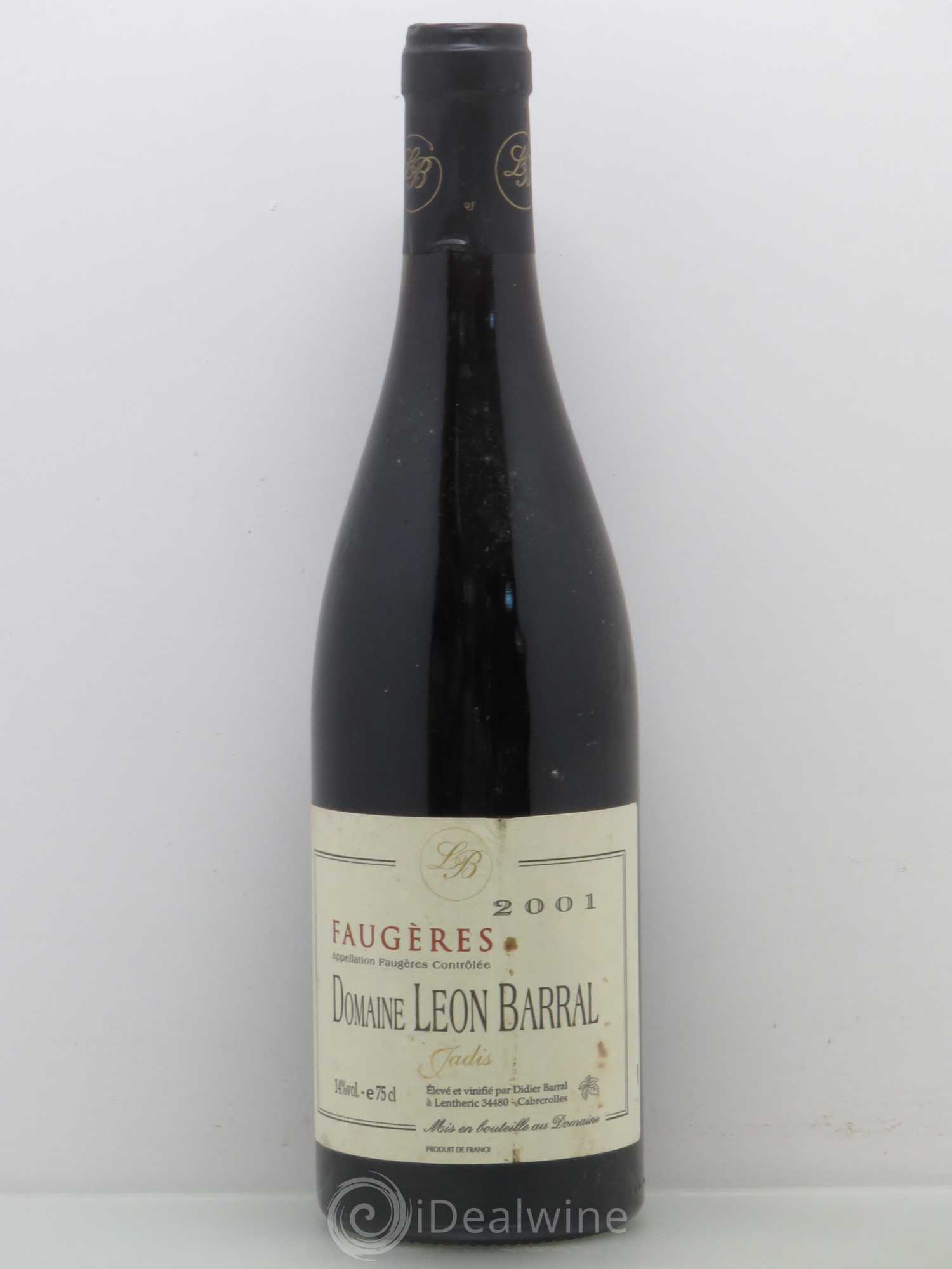Faugères Jadis Domaine Léon Barral 2001 - Lot de 1 bouteille - 0